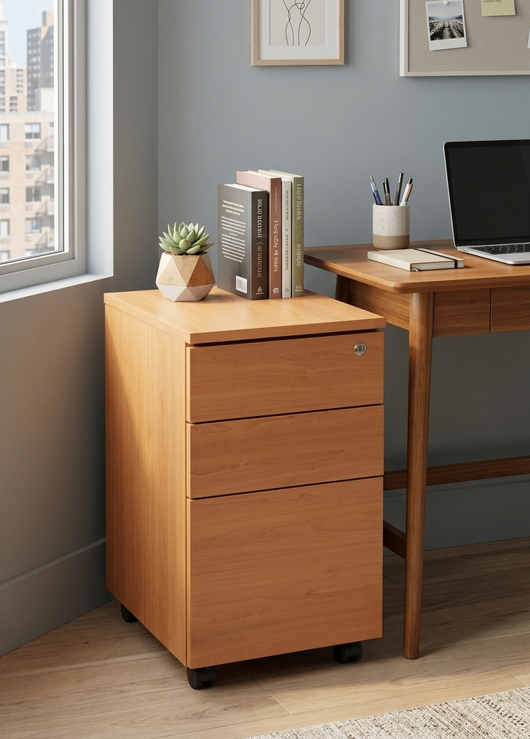 3-Drawer Rolling File Cabinet