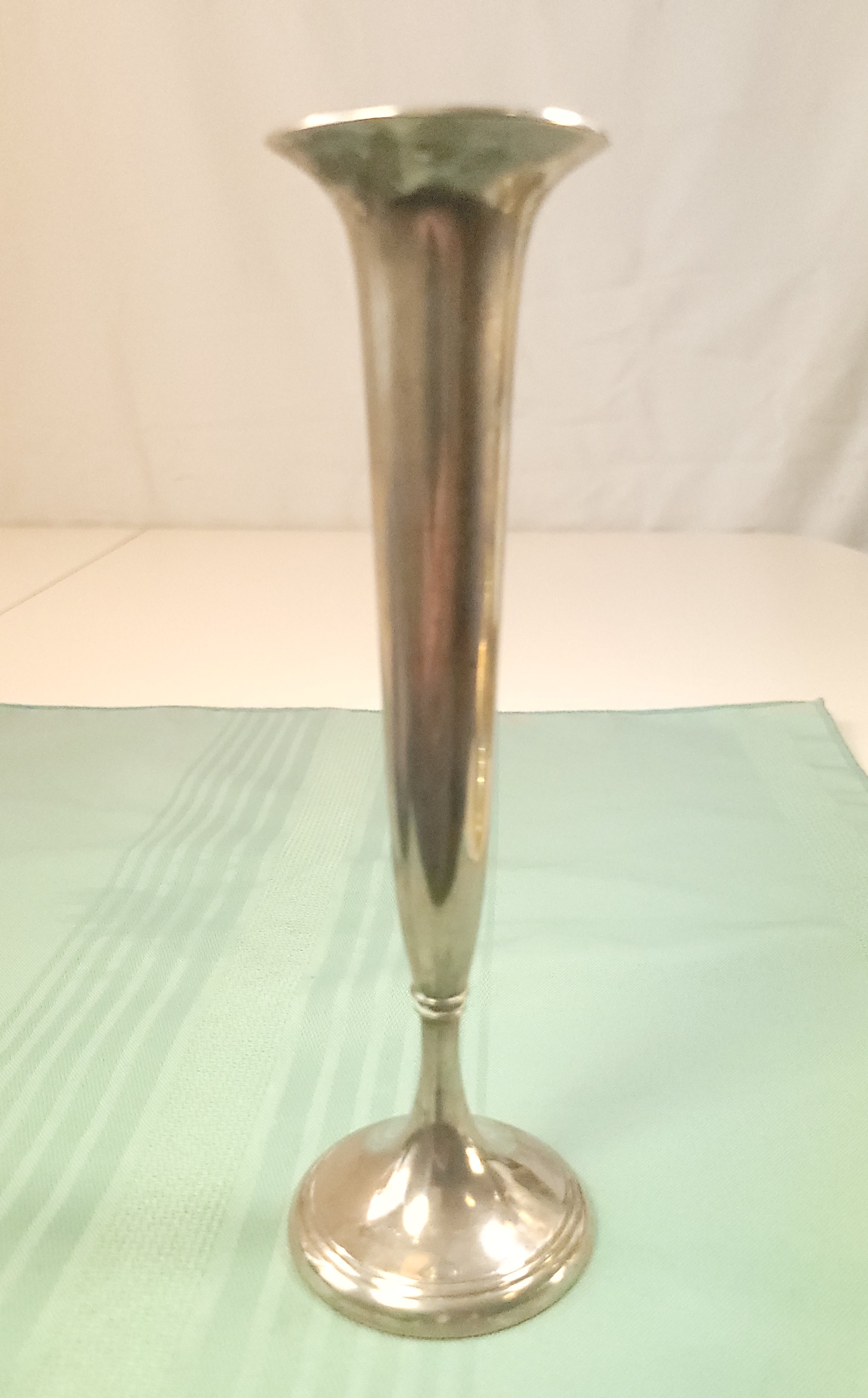 1960s Silver Plated Trumpet Bud Vase - 7.25" Mid-Century Floral