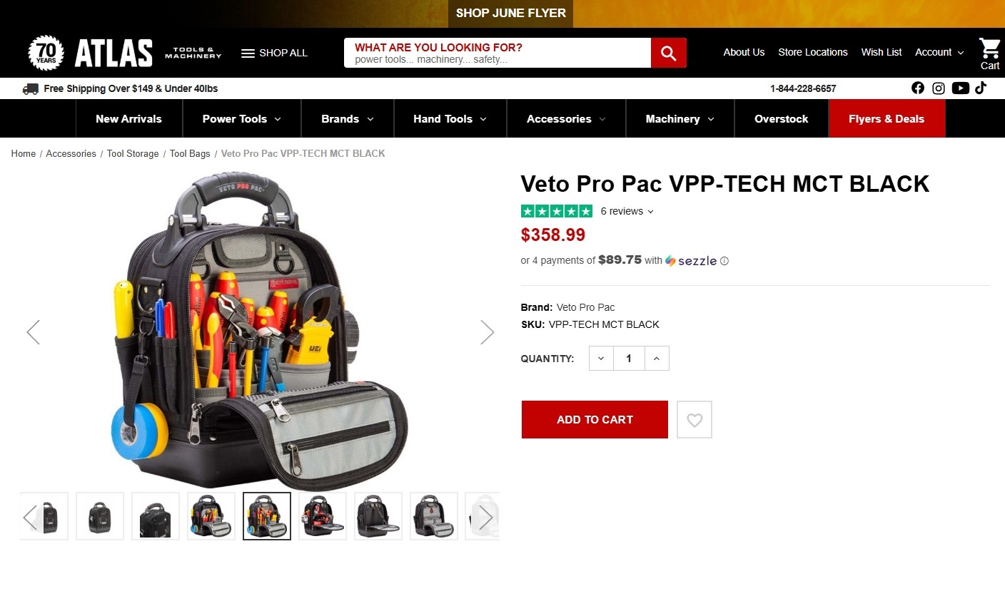 Veto Pro Pac VPP-TECH MCT Black Tool Bag - photo 5