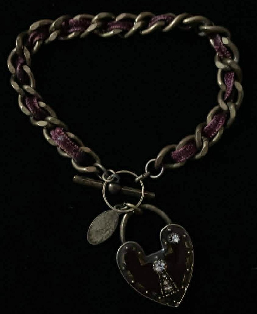 Vintage Guess Stained Glass Heart Bracelet