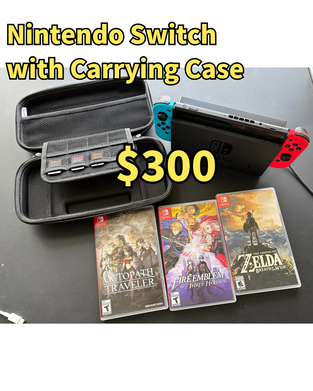 Nintendo Switch 1 with Carrying Case 【pickup downtown Toronto】