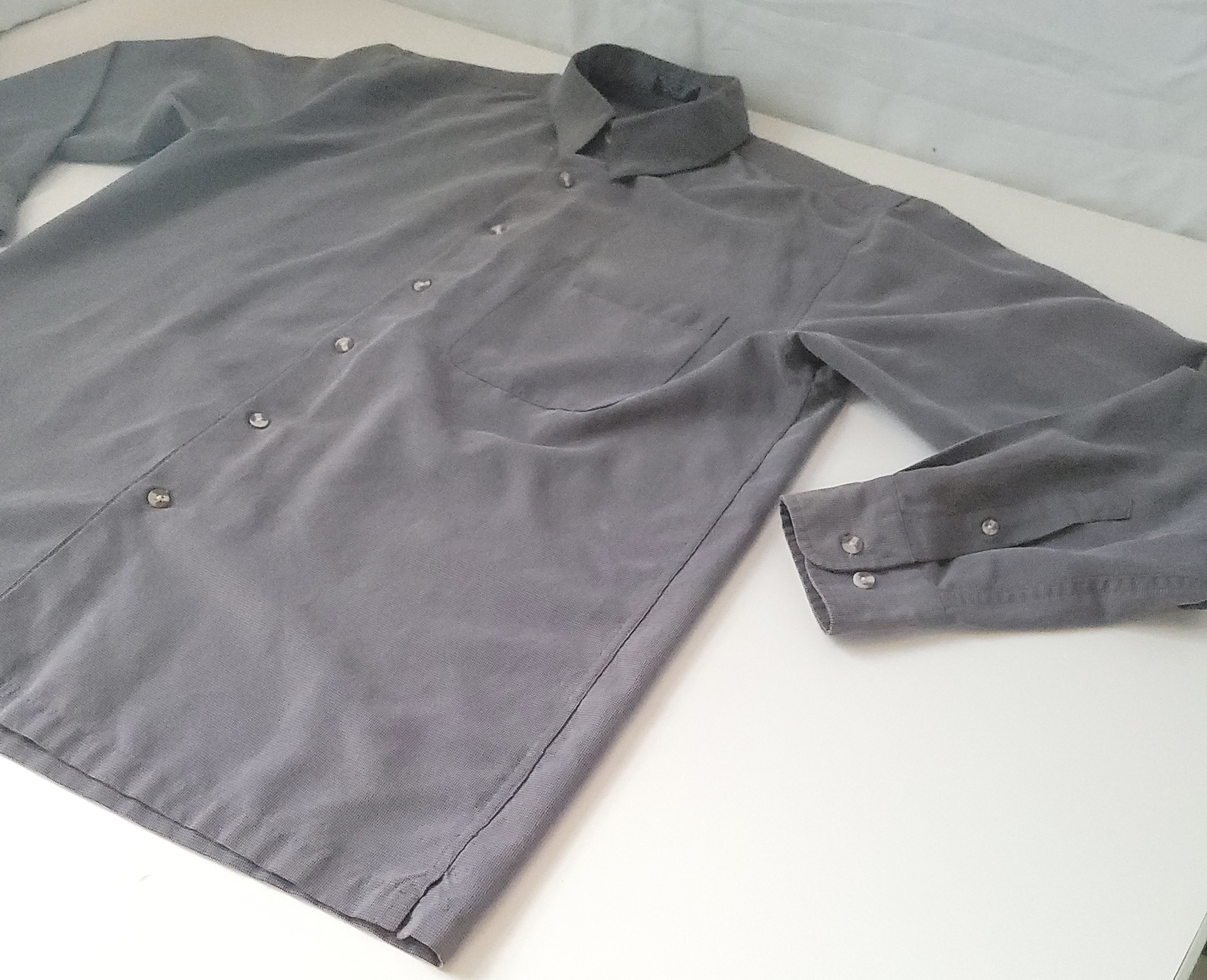 Oscar de la Renta Charcoal Gray Button Up Shirt Size M - photo 4