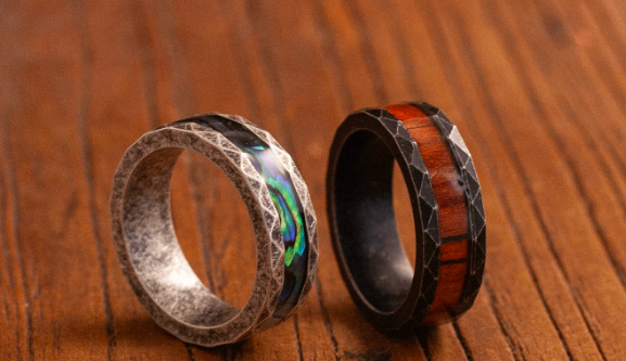 Men's Wood & Abalone Inlay Rings - photo 4