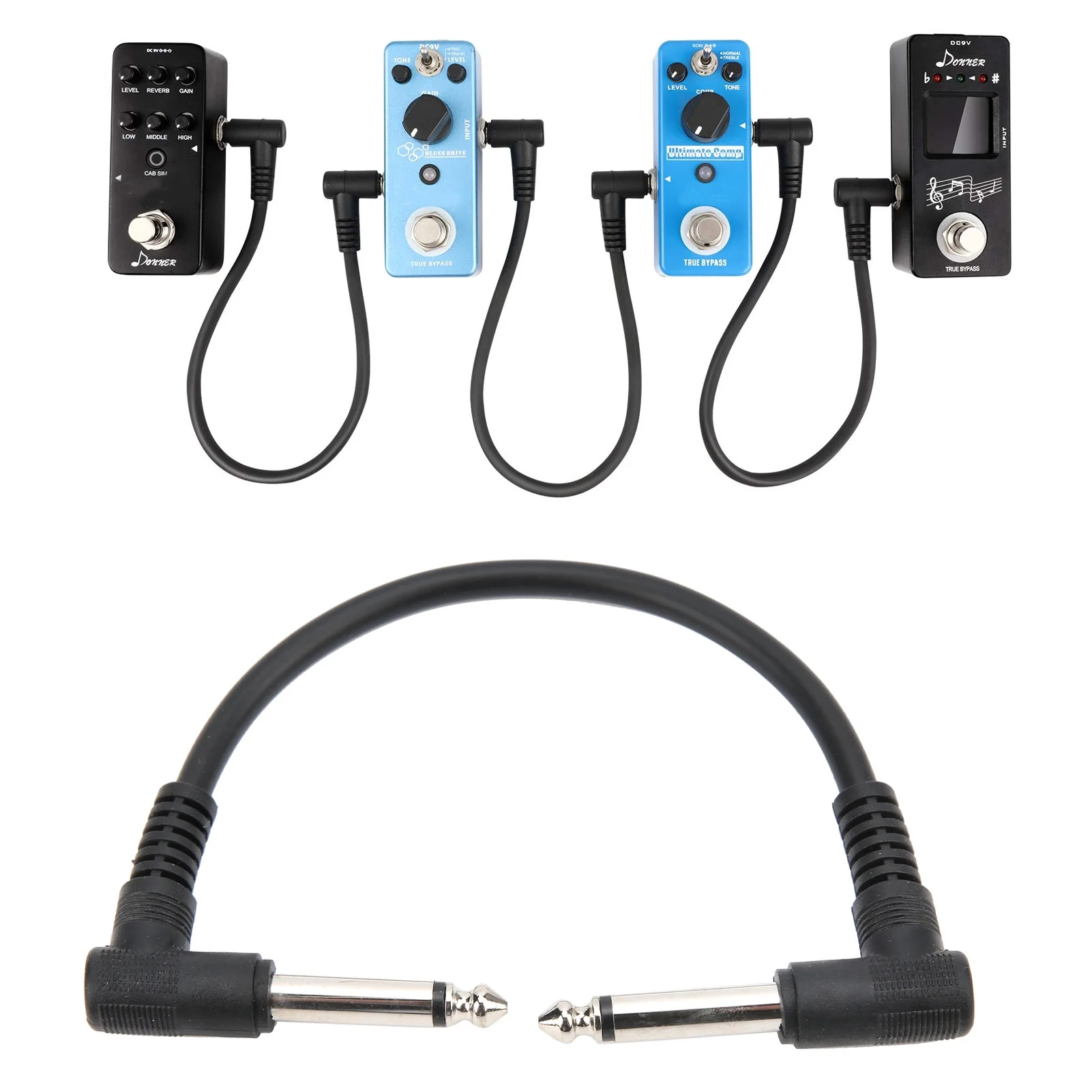 High-quality effects patch cable set (4 pcs) for pedals $10 - photo 3