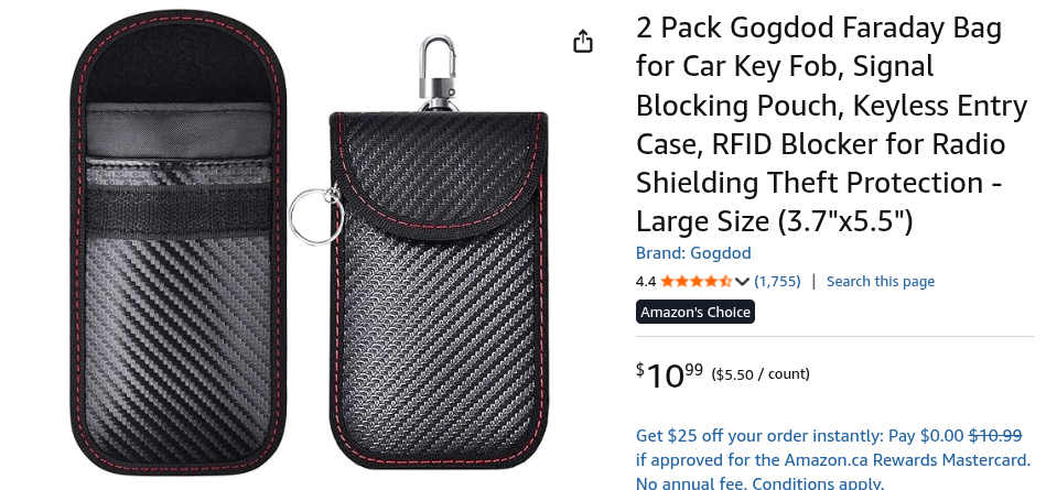 Free Faraday Bag for Car Key Fob, Signal Blocking Pouch - photo 4