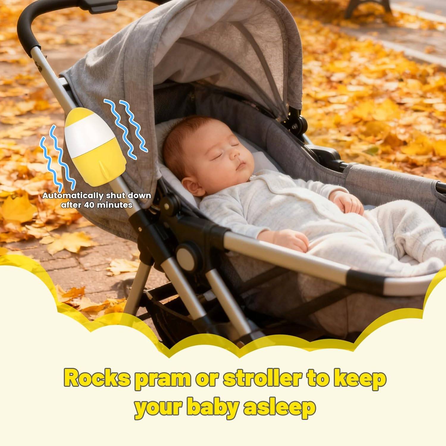 Baby Rocker, Portable Quiet Baby Bouncer Gently Rocks Strollers - photo 5