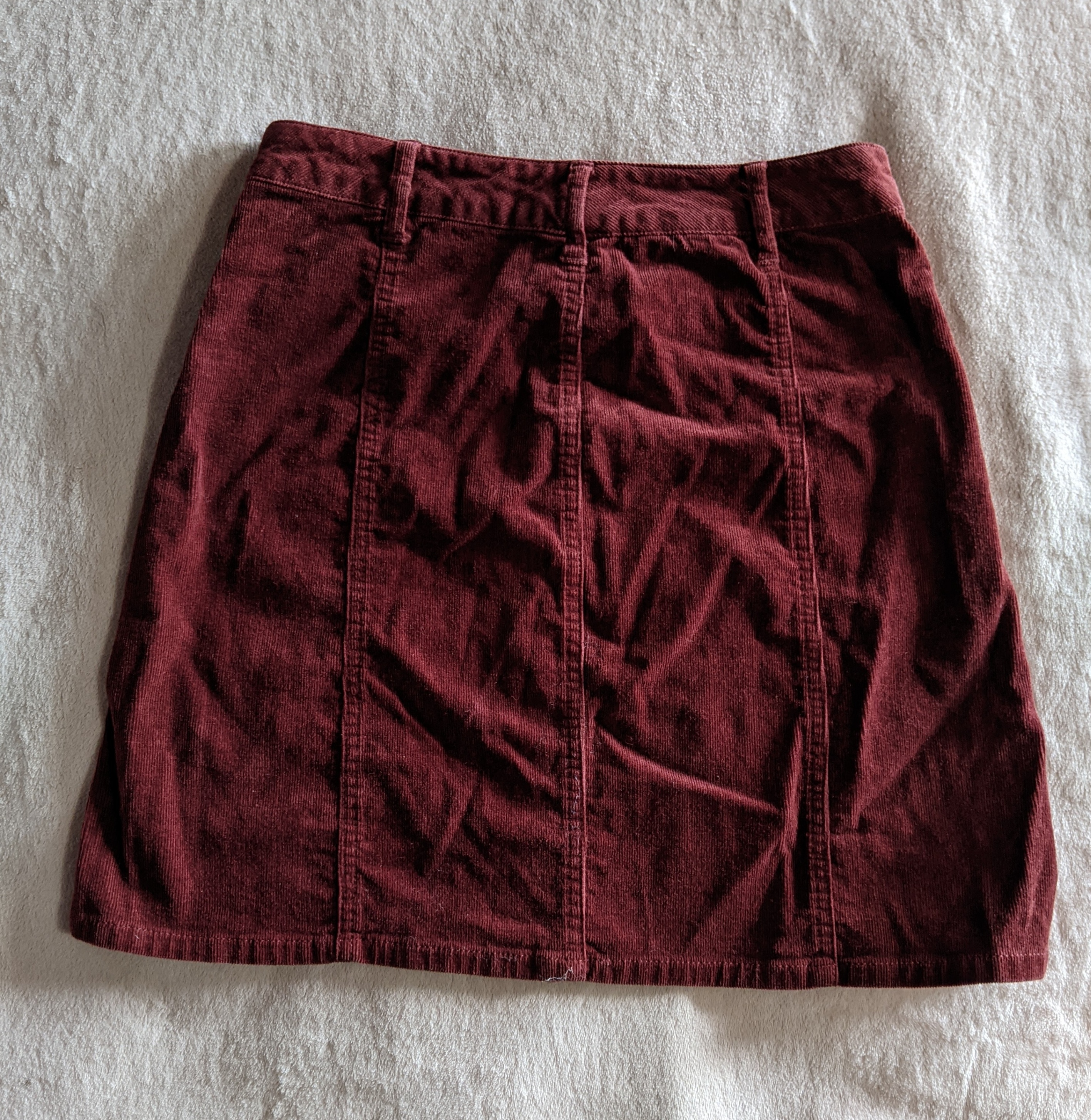 Red Button-Down Denim Mini Skirt - photo 3