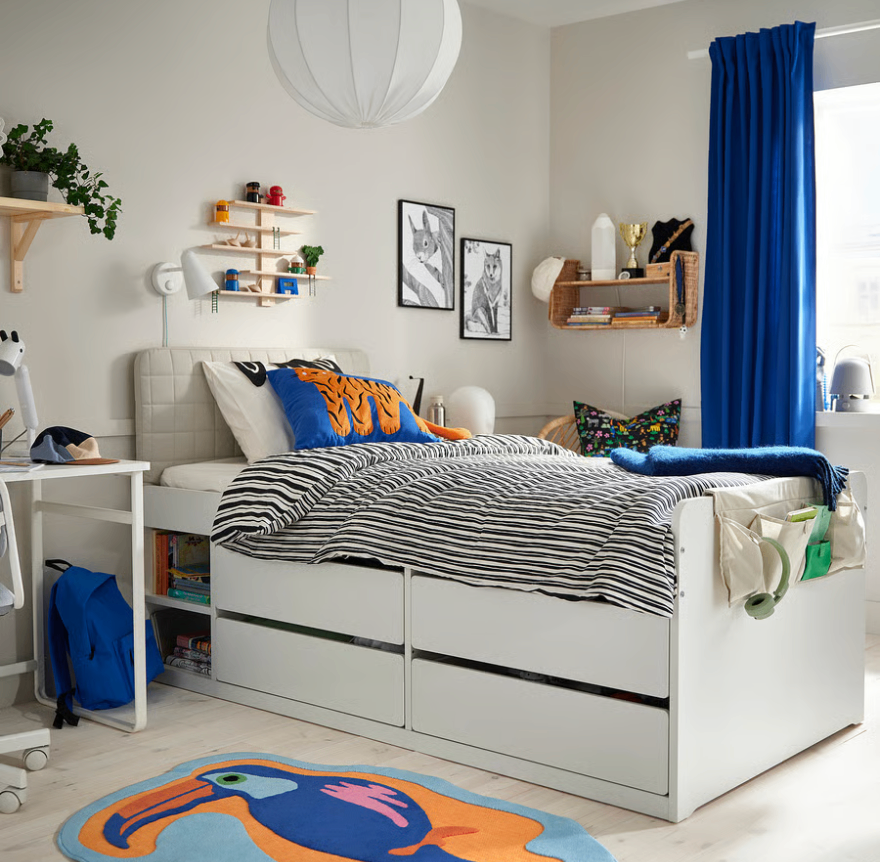 IKEA SLAKT - Twin Bed frame with mattress, storage and headboard - photo 3