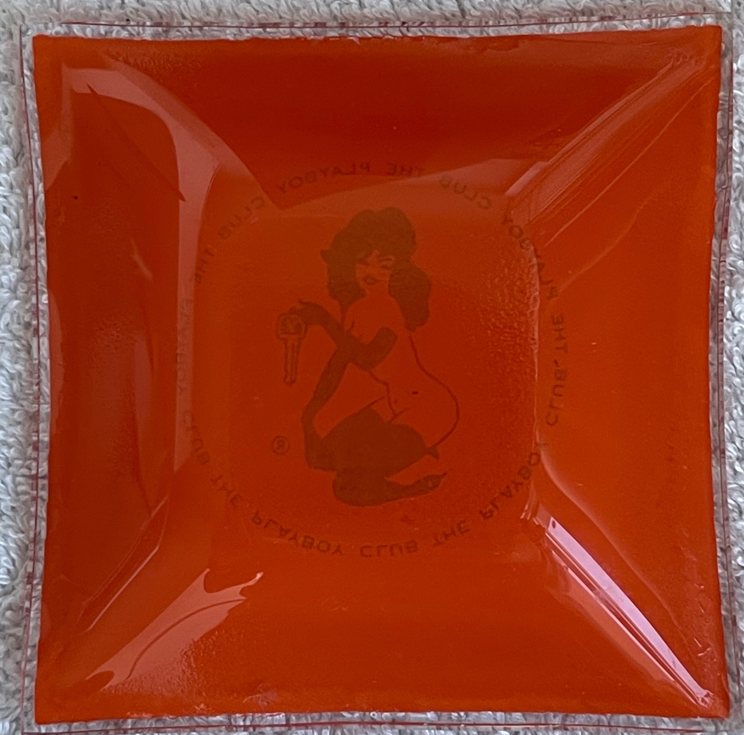 Vintage 1960s Playboy Club Orange Square Femlin Ashtray - photo 4