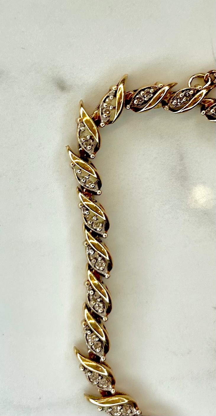 10K gold Bracelet W/ Diamonds - 11.8G - photo 3