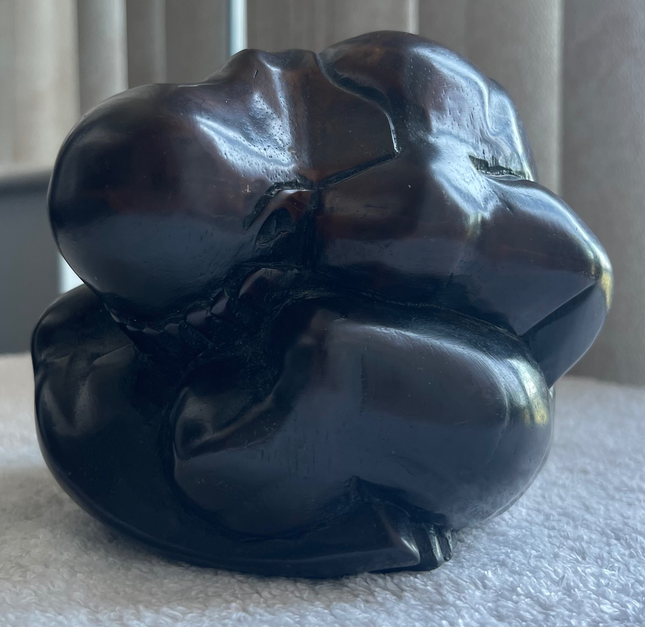 Vintage Heavy Solid Ceramic Weeping Buddha Figurine - photo 2