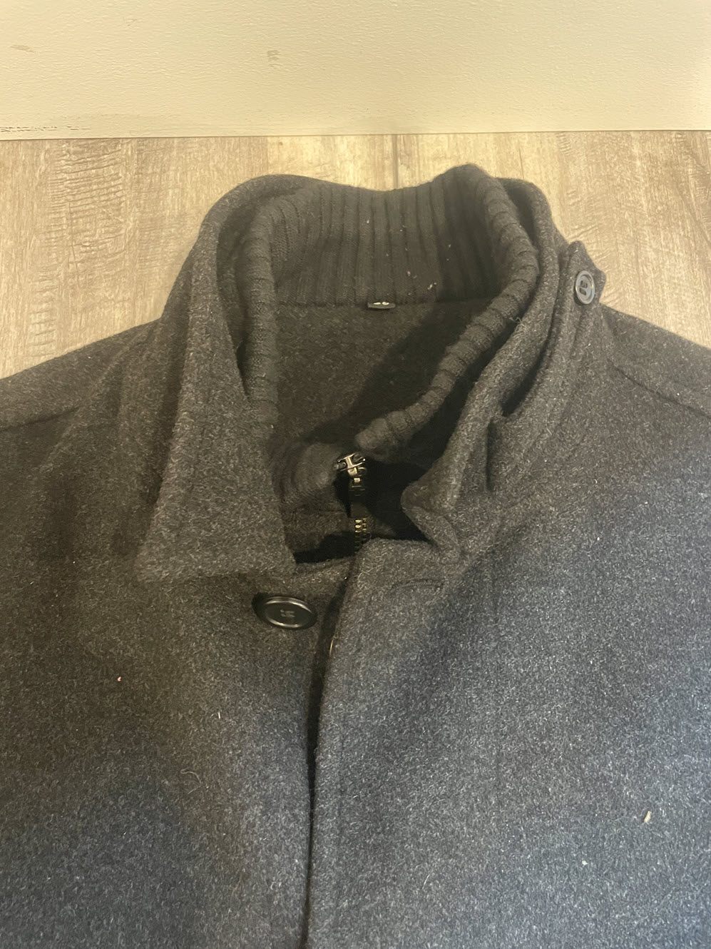 Men's Wool & Cashmere Blend Charcoal Gray Coat (Med) - photo 3