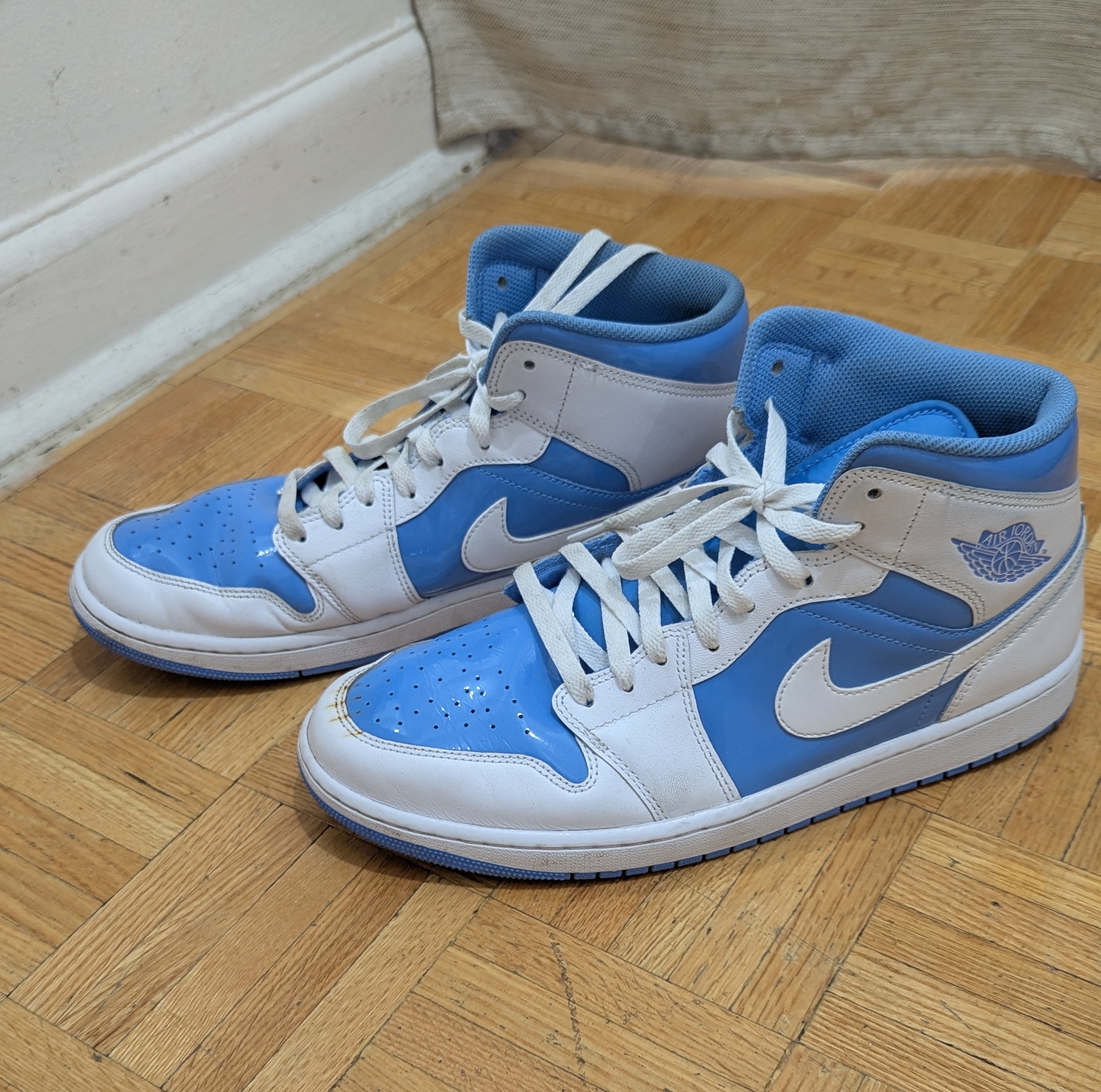 Nike Air Jordan 1 Mid Men's Shoes White/Legend Blue US 12 EUR 46