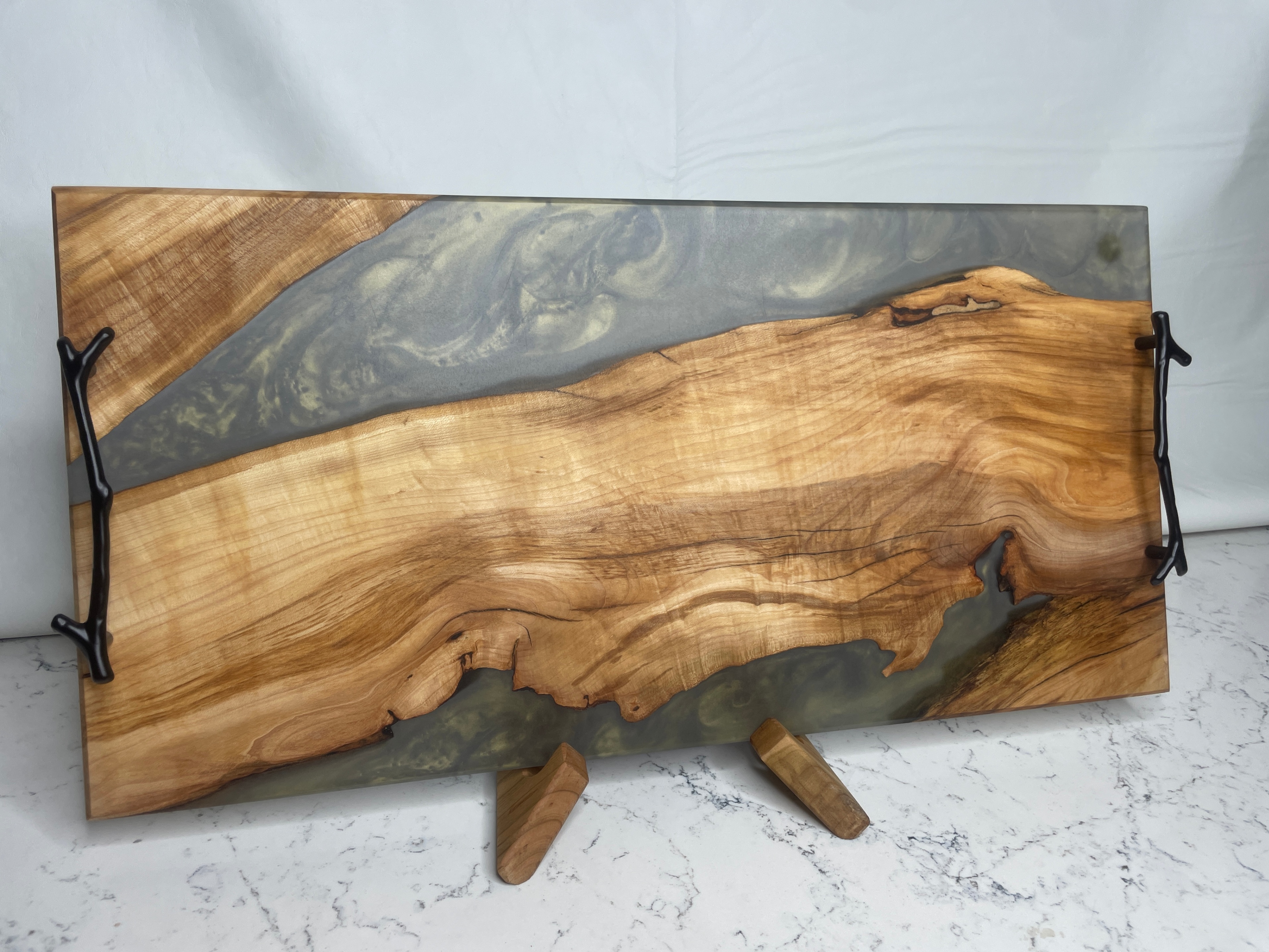12x24 Hard Maple Live Edge Charcuterie Board w/ Epoxy