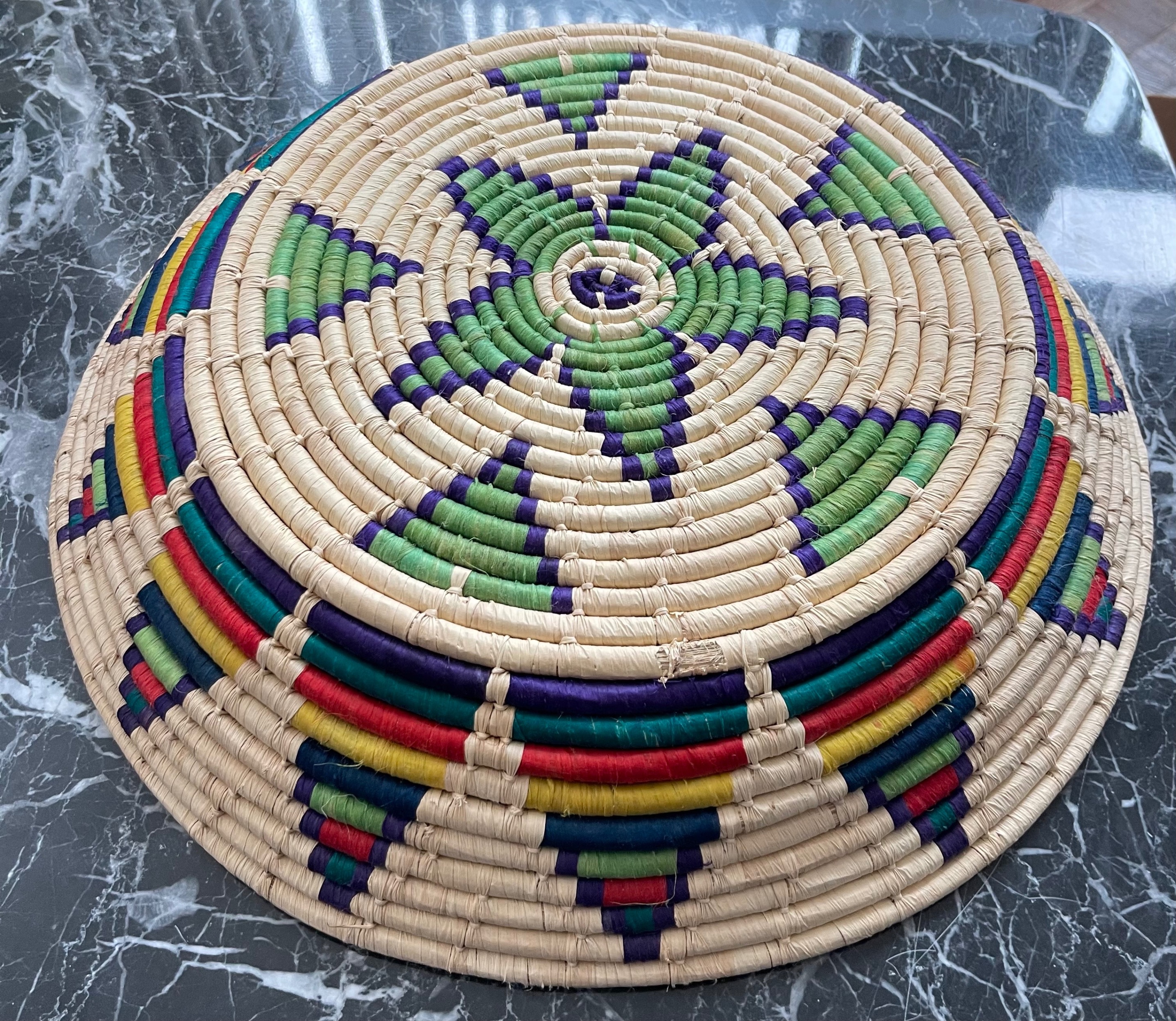 Huge 19" Hand-Woven Decorative Basket (African Style) - photo 4