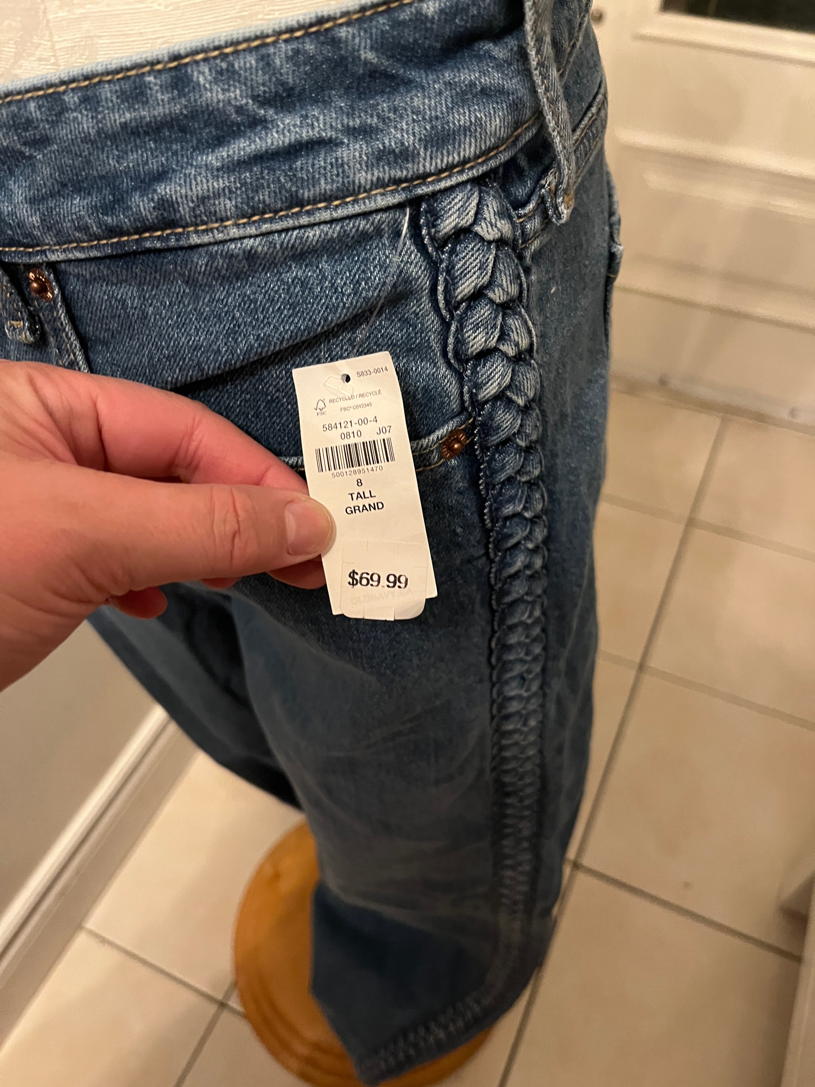Gap Wide Leg Jeans with Braided Detail - photo 3