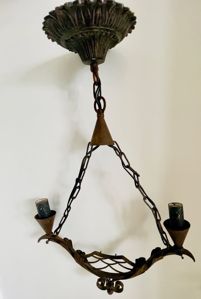 Vintage Wrought Iron Hanging Light Fixture – Rare Find - photo 4