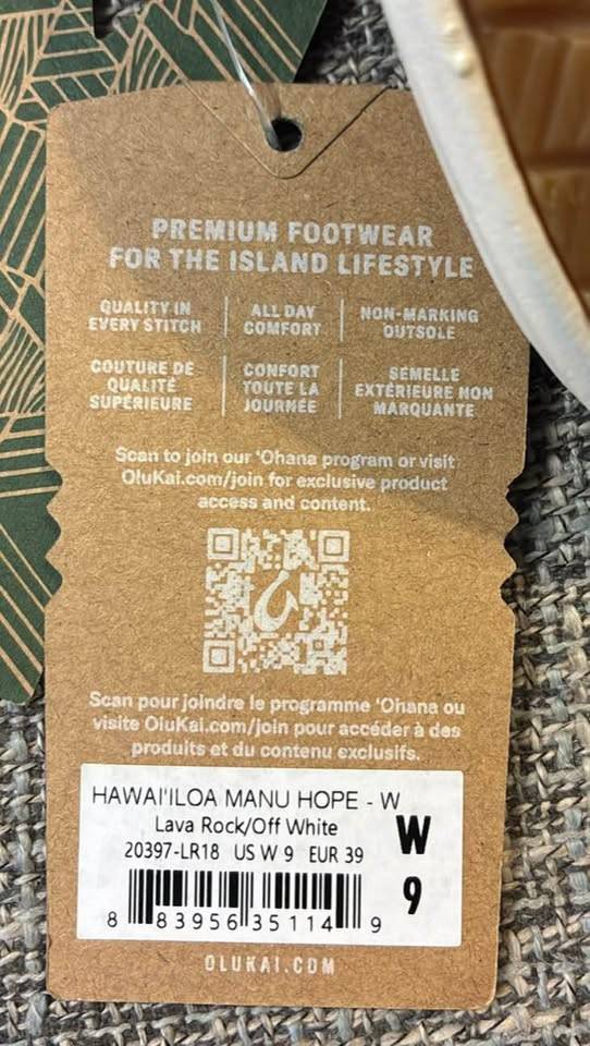 New Olukai Hawai‘iloa Manu leather Slip-On Shoes size ladies 9 - photo 5