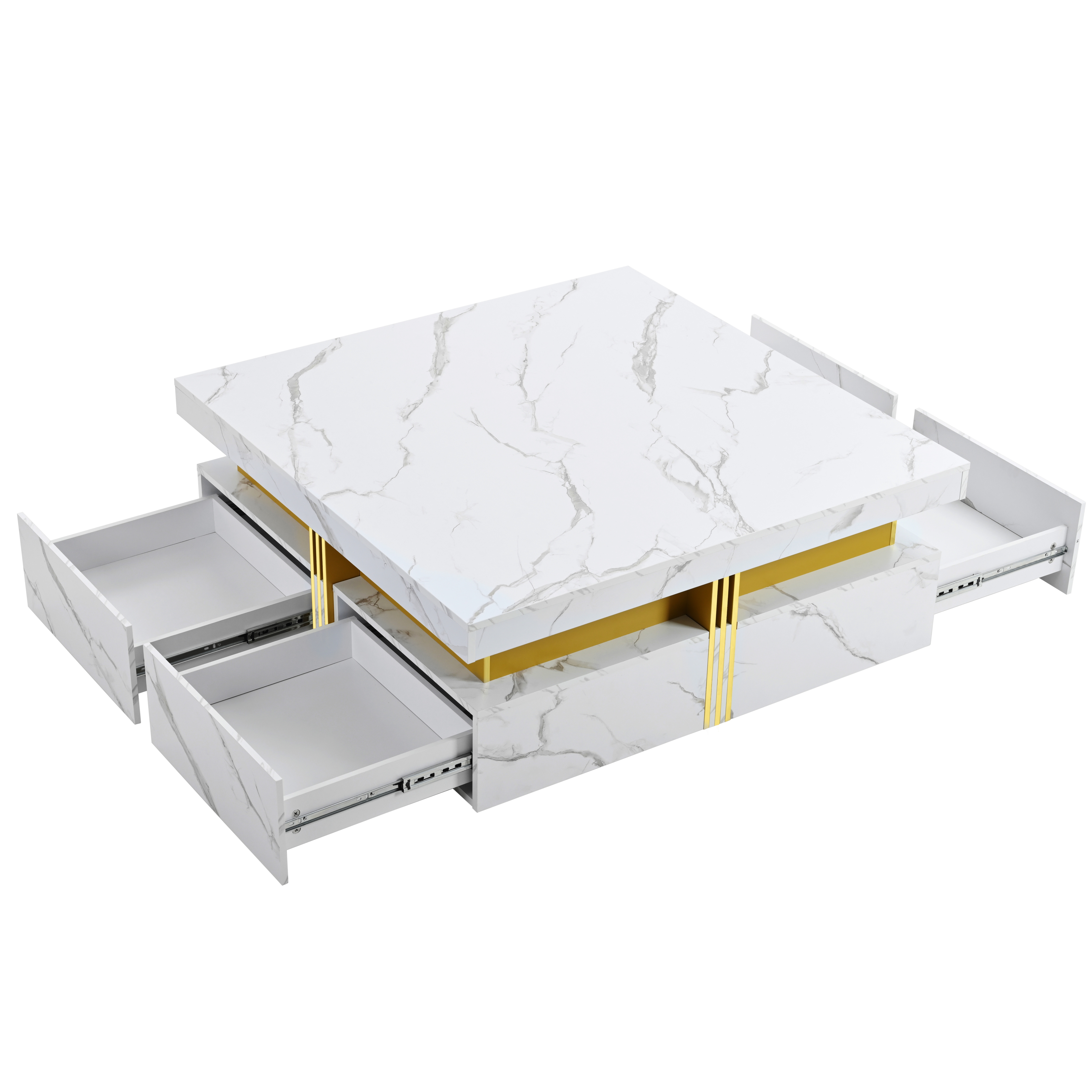 Modern Coffee Table with 4 Drawers – Storage & Minimal Design - photo 5