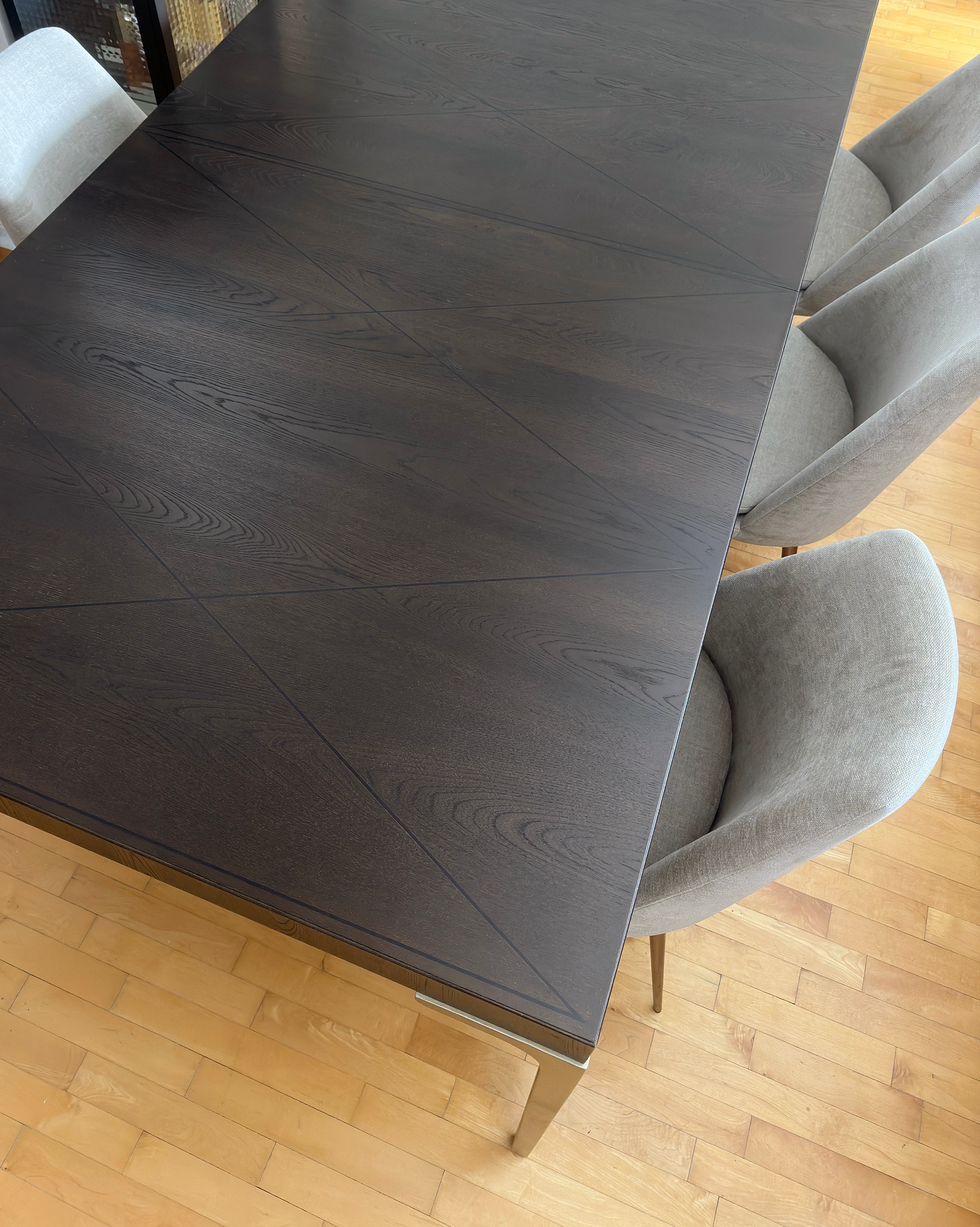 Soliloquy Extendable Dining Table - Brown Oak Wood - photo 5