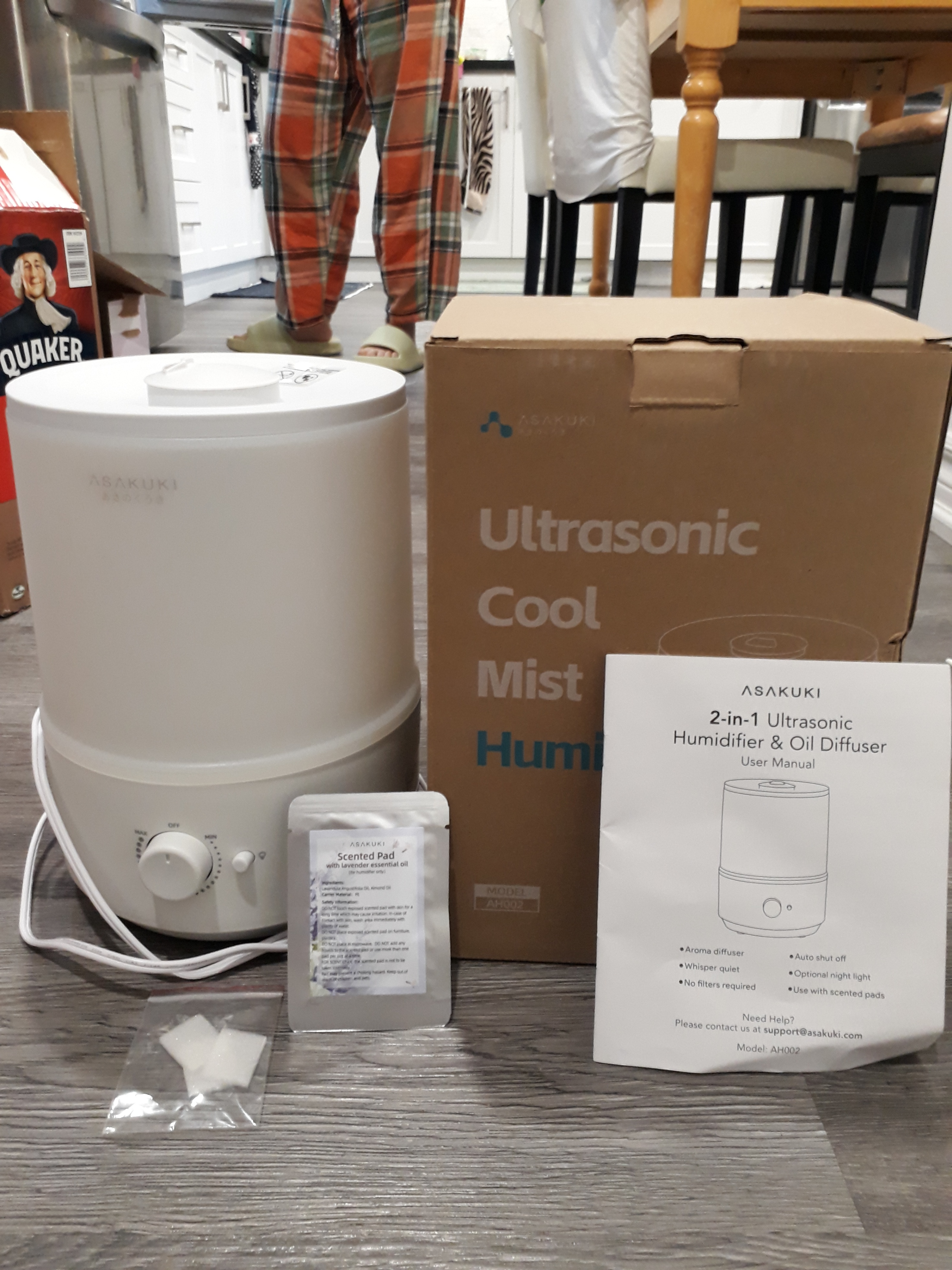 ASAKUKI 2-in-1 Ultrasonic Humidifier & Oil Diffuser AH002