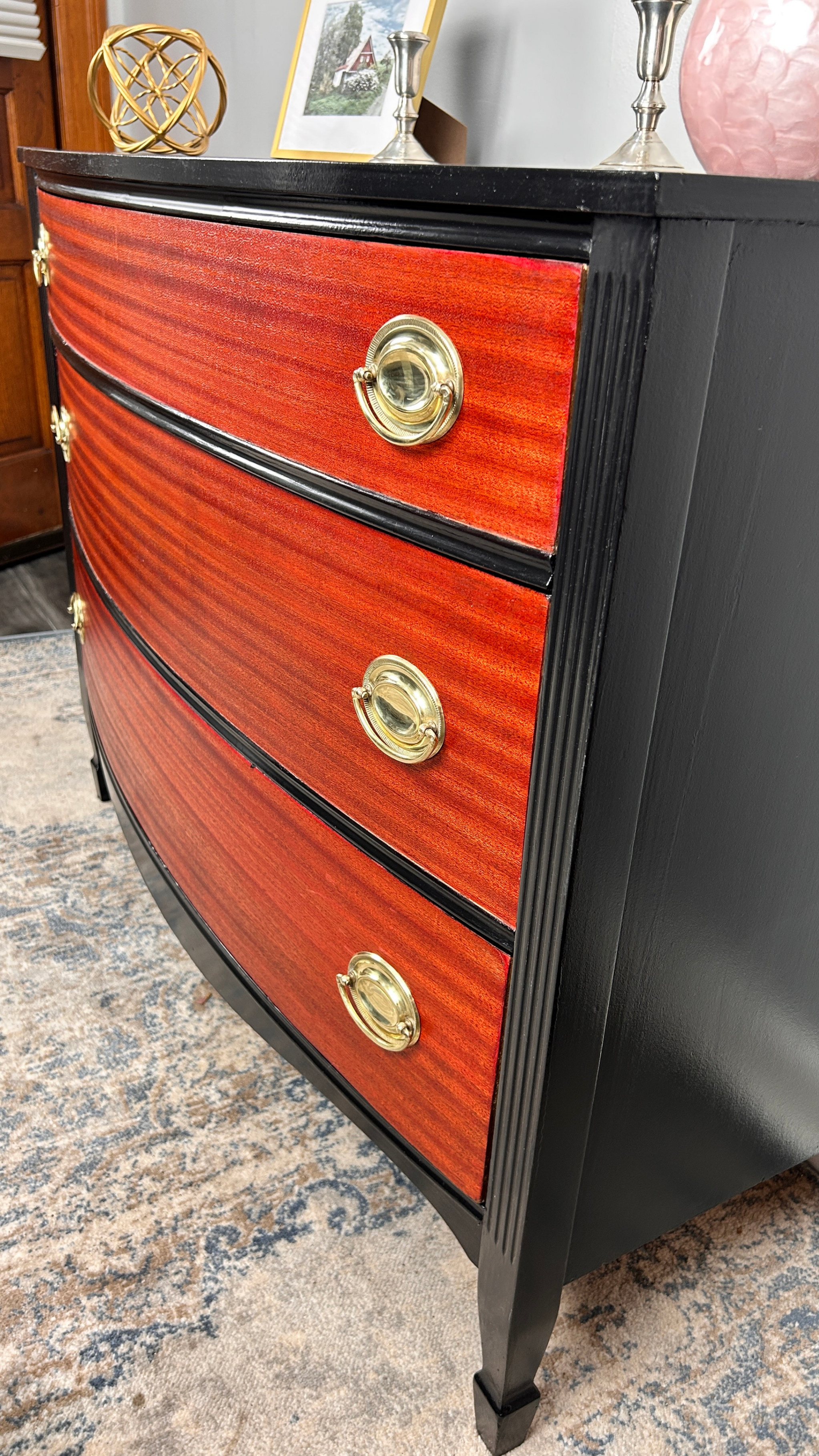 Delivery Dresser Federal Chest Style Mahogany Black 3 Drawers