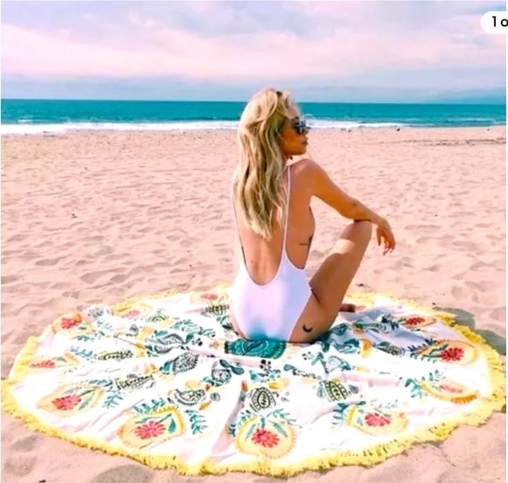 Bohemian Style Beach or Picnic "Roundie" /  Circular Tablecloth