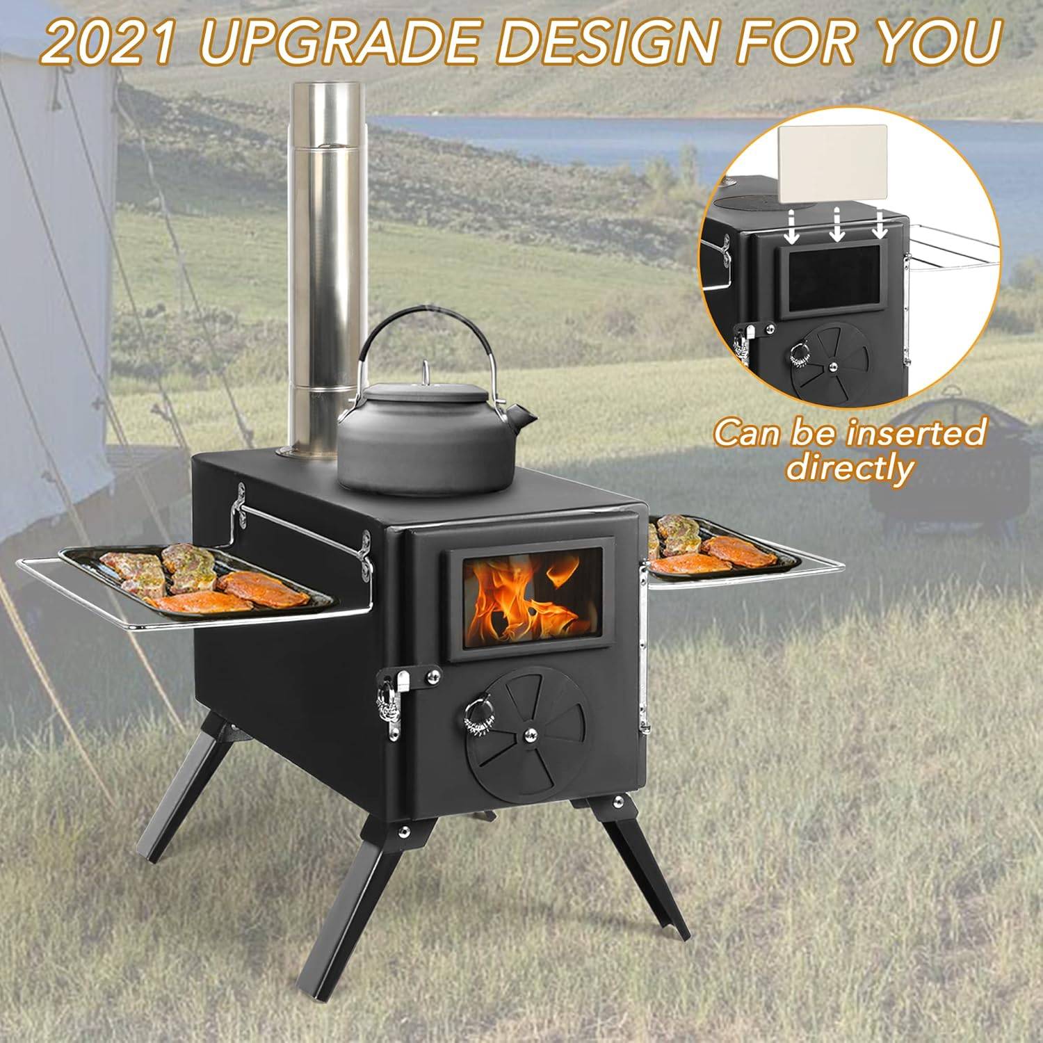 Portable Wood Burning Tent Stove with Chimney Pipe - photo 2