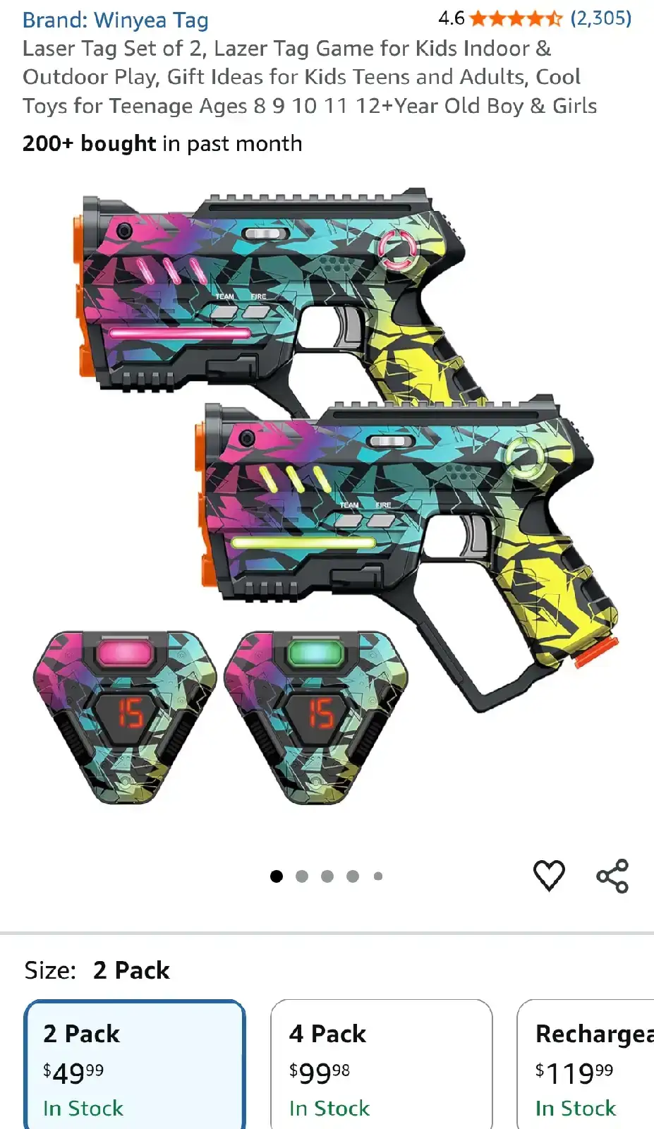 Winyea Cyberpunk Tag Laser Tag Set (2 Players)