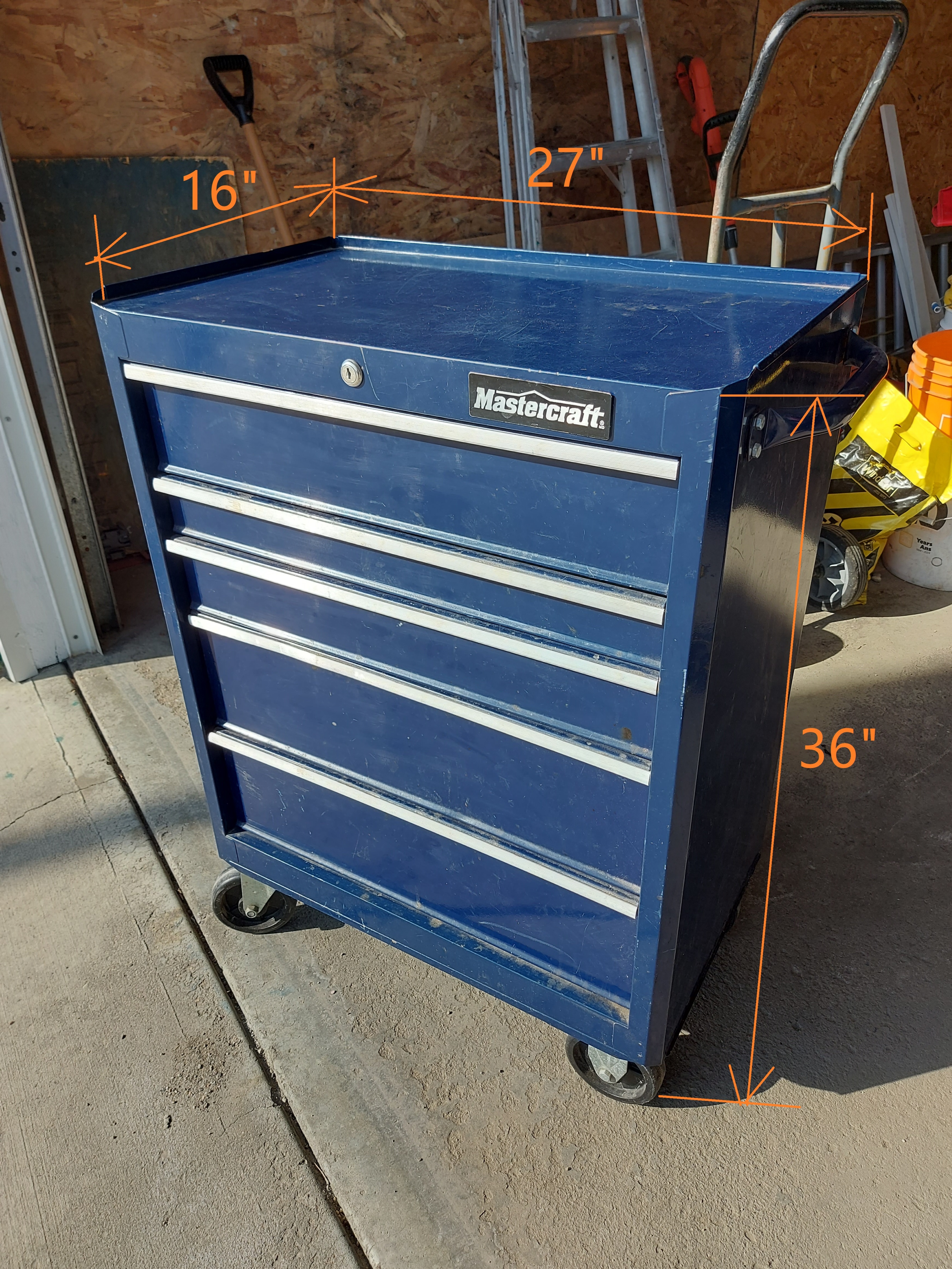 Mastercraft rolling tools storage cabinet
