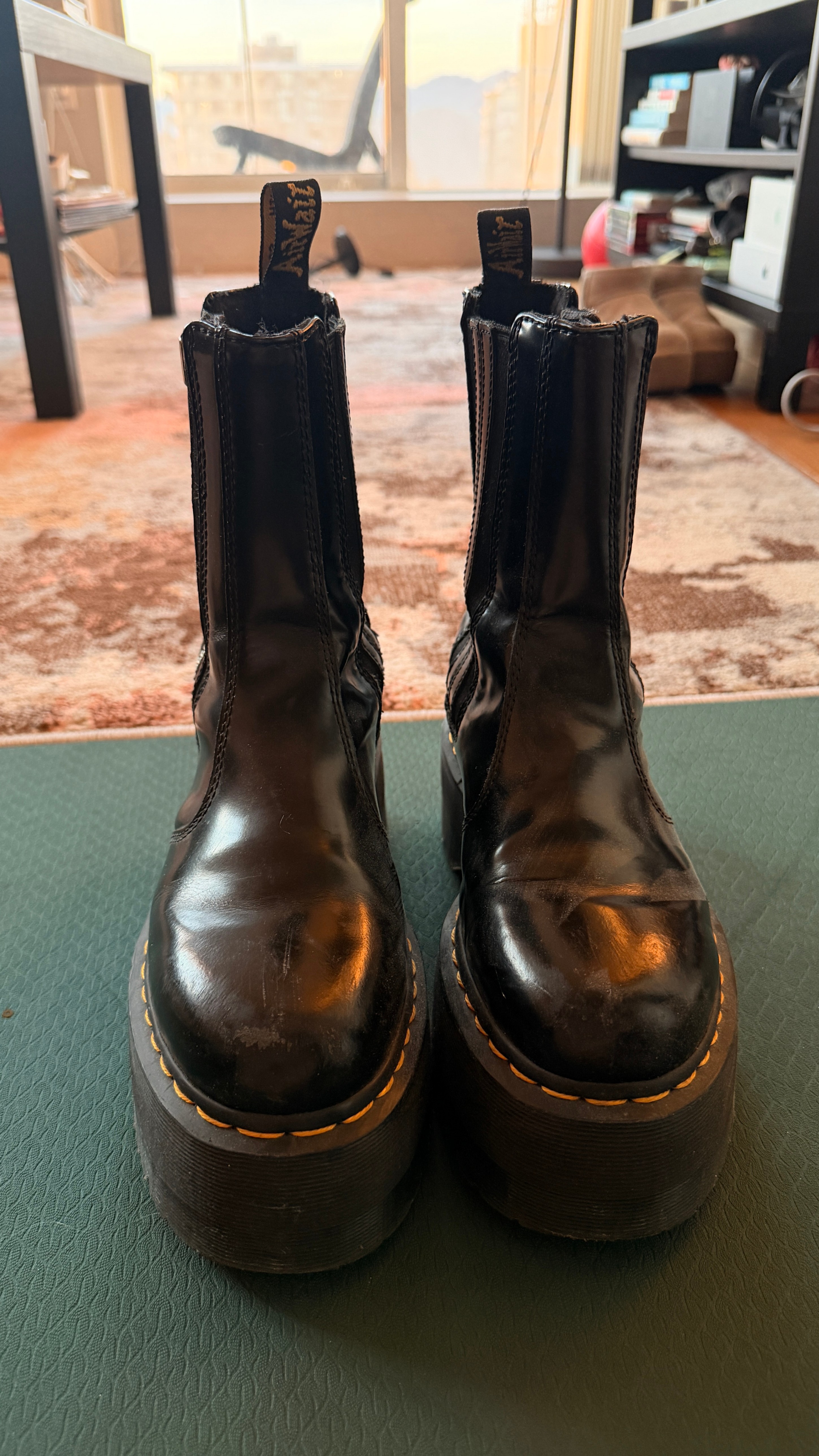 Dr. Martens Black Leather Platform Chelsea Boots
