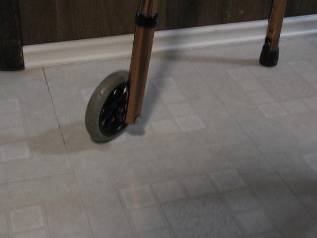 Brass Colored Adjustable Walker with 2 Front Wheels - photo 3