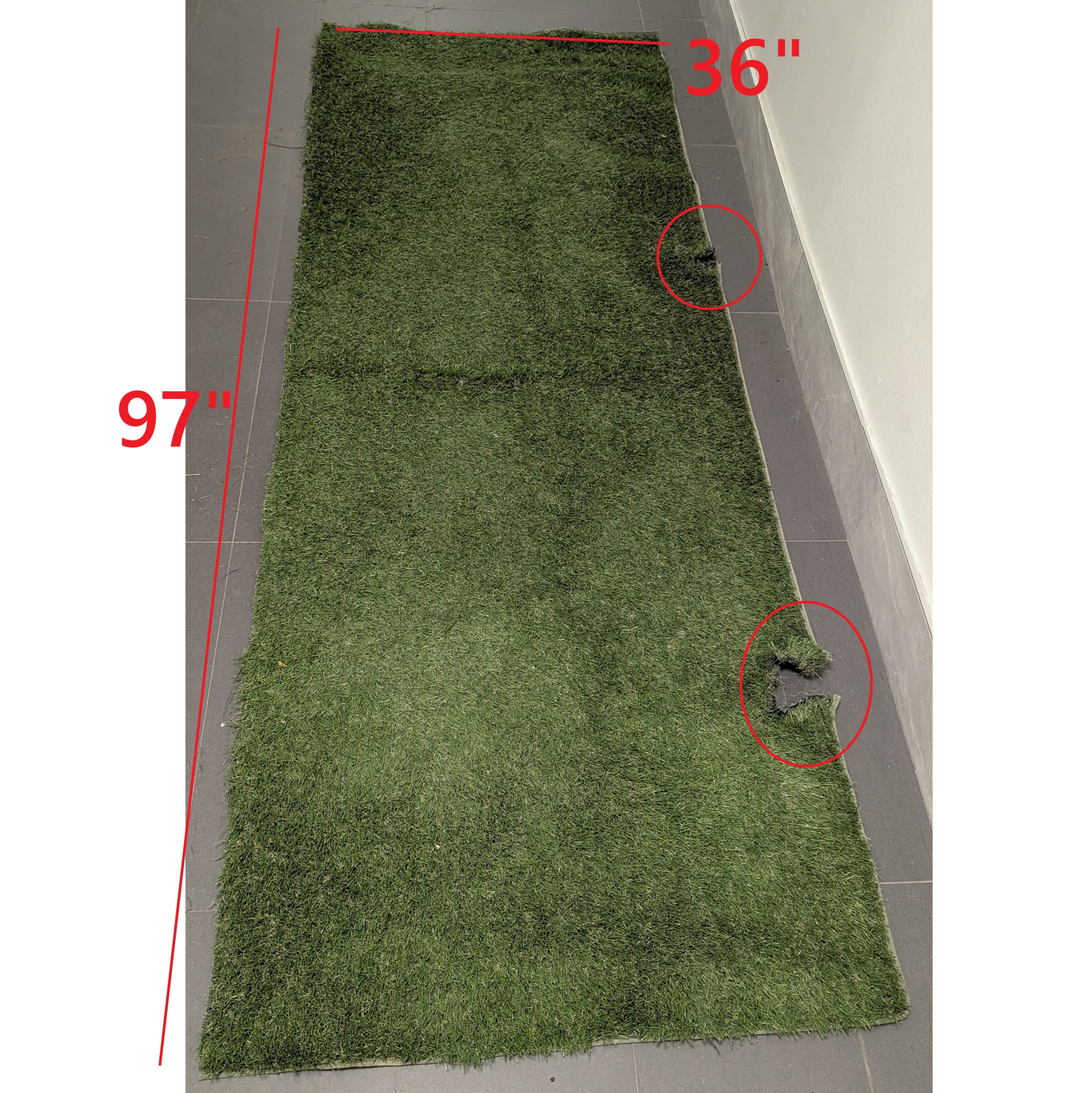97x36" Artificial Grass Rug Turf Outdoor Patio Balcony
