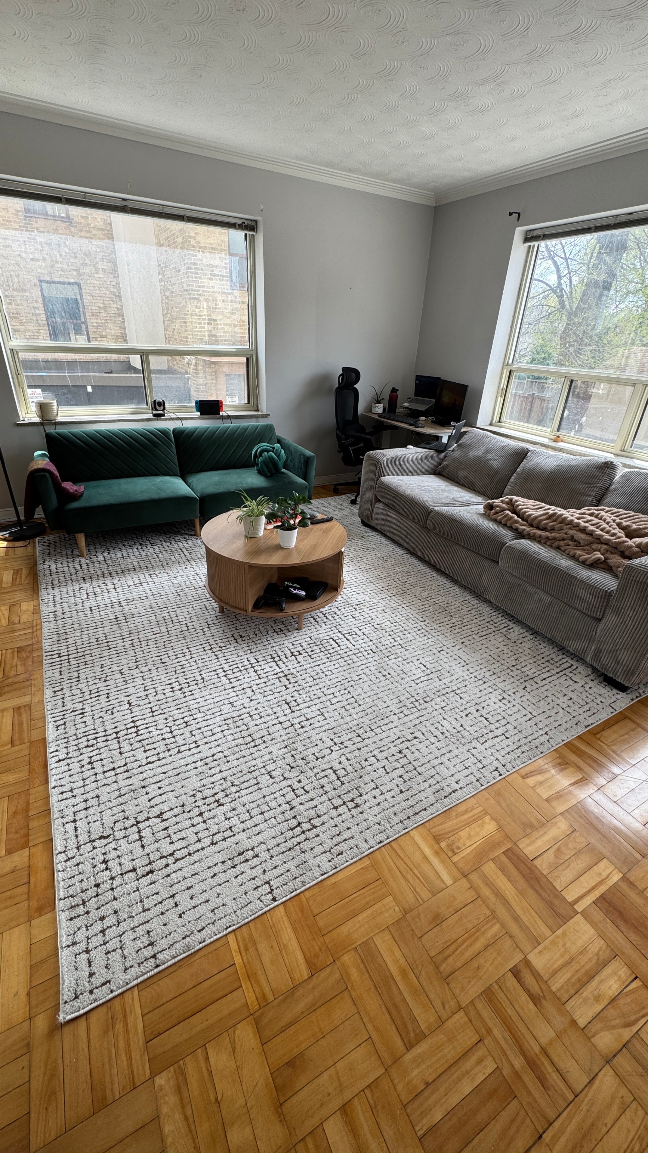 Modern Cream Large Area Rug – 9'2" x 12'