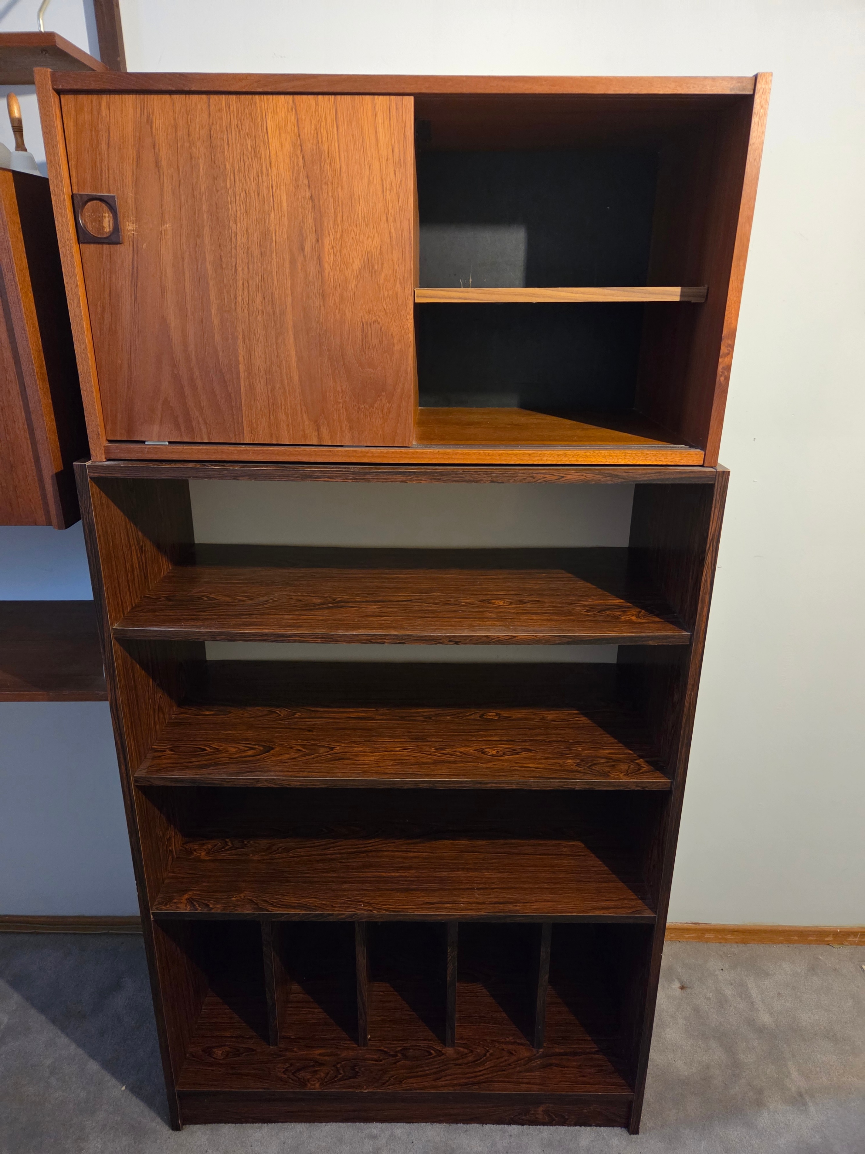 Authentic MCM 2-Piece Wall Unit, PS System Cabinet & Oak Base - photo 2