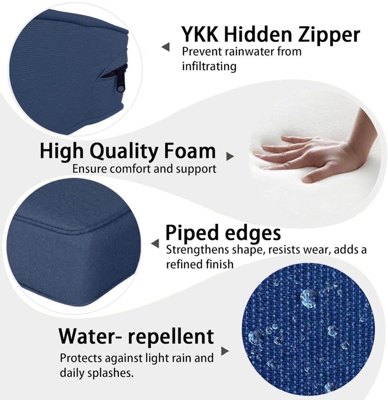 Sealed: Set-of-2 Outdoor Seat Cushion CO-Water/UV Resist 24"x24" - photo 4