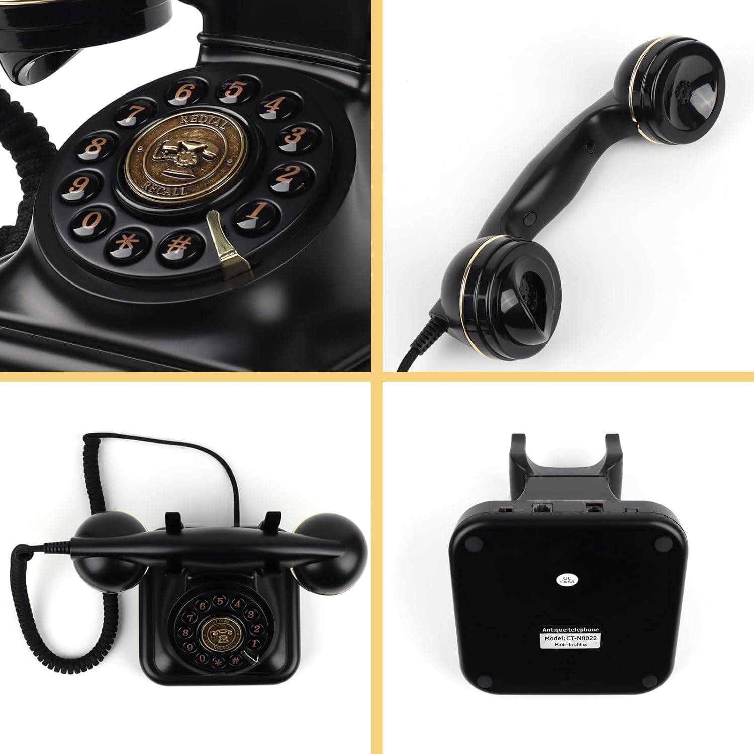 Rotary Corded Vintage Phone – Classic Black - photo 2