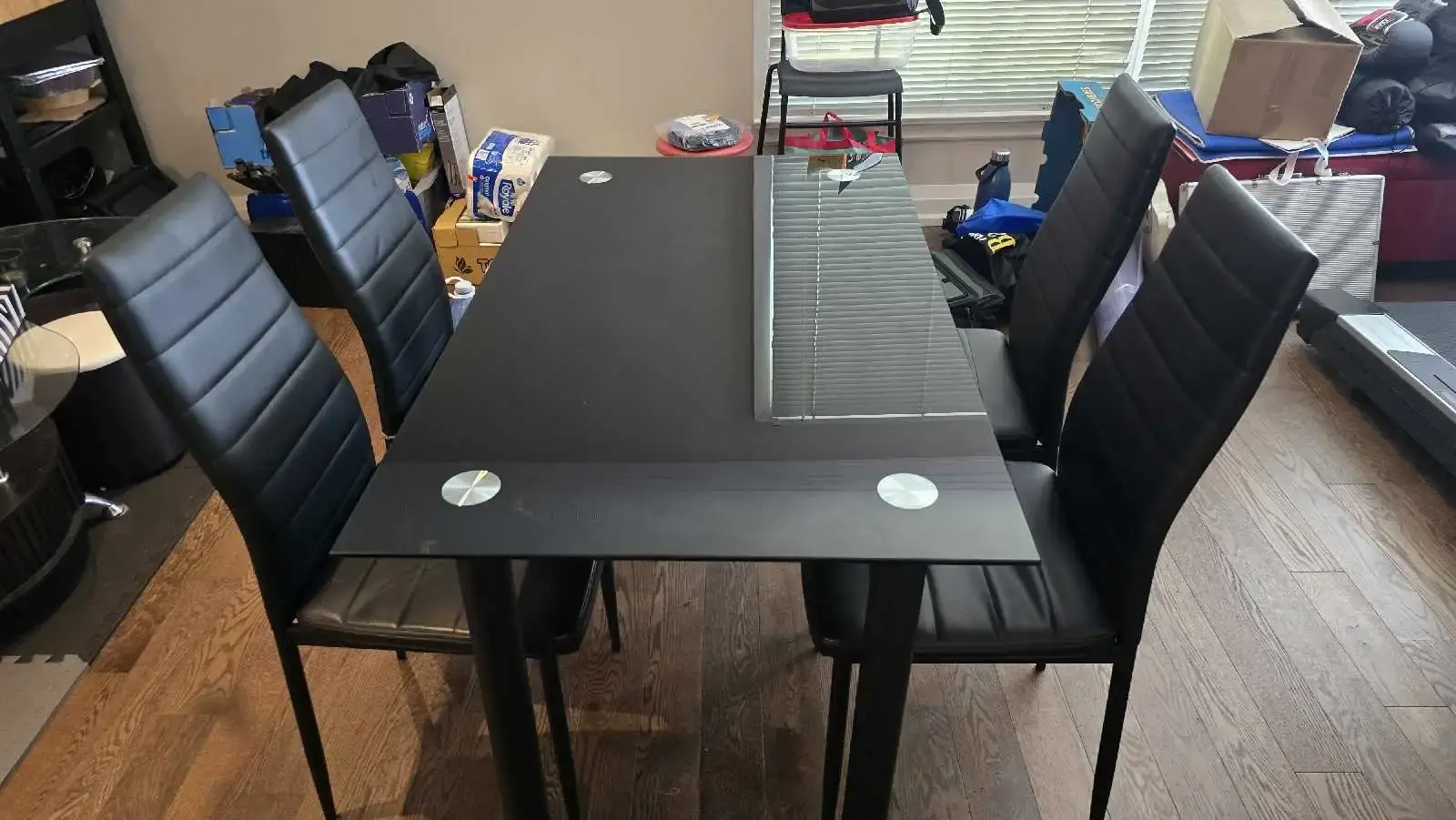 Dinning Table (Glass Top) + 4 Chairs - photo 3