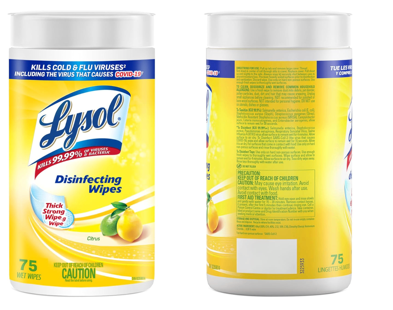 Lysol Disinfecting Wipes - Citrus - 4x 75ct - photo 2
