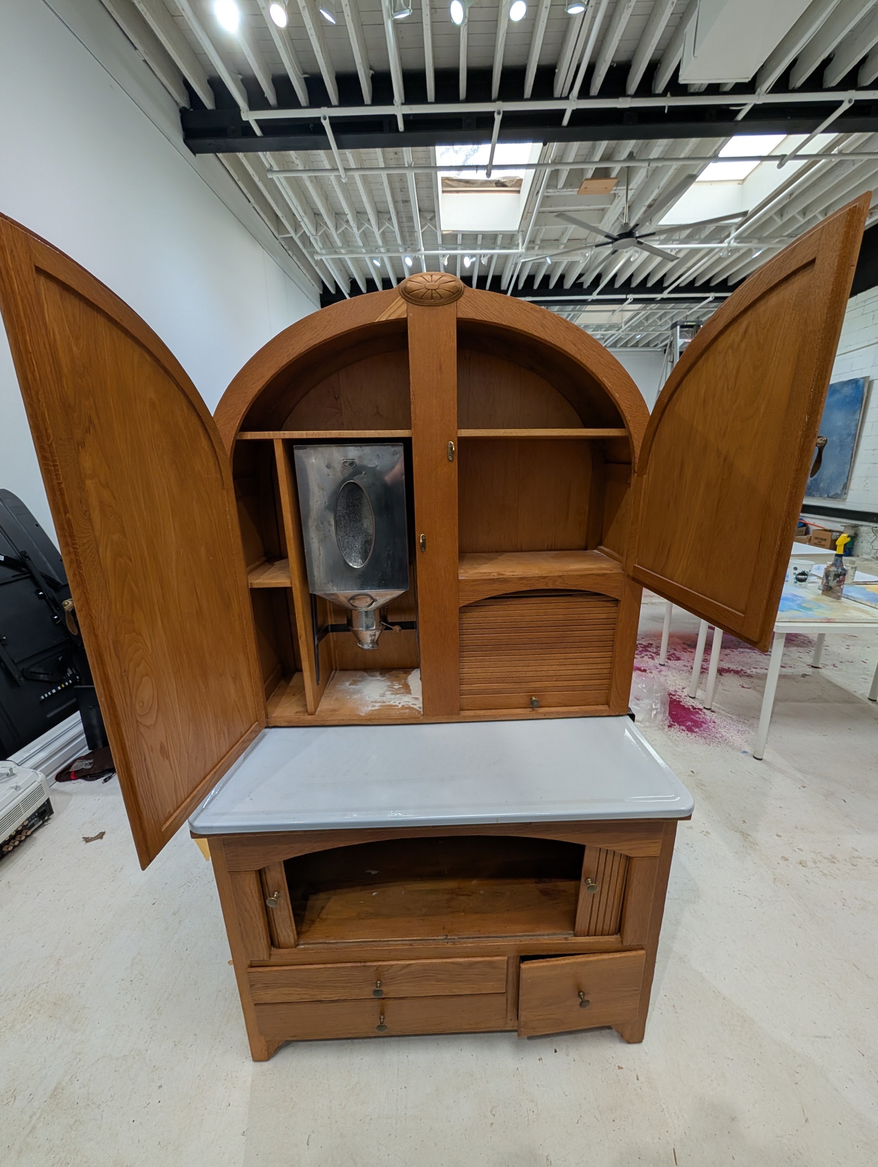 Antique Hoosier-Style Kitchen Cabinet | Solid Wood, Flour Sifter - photo 4
