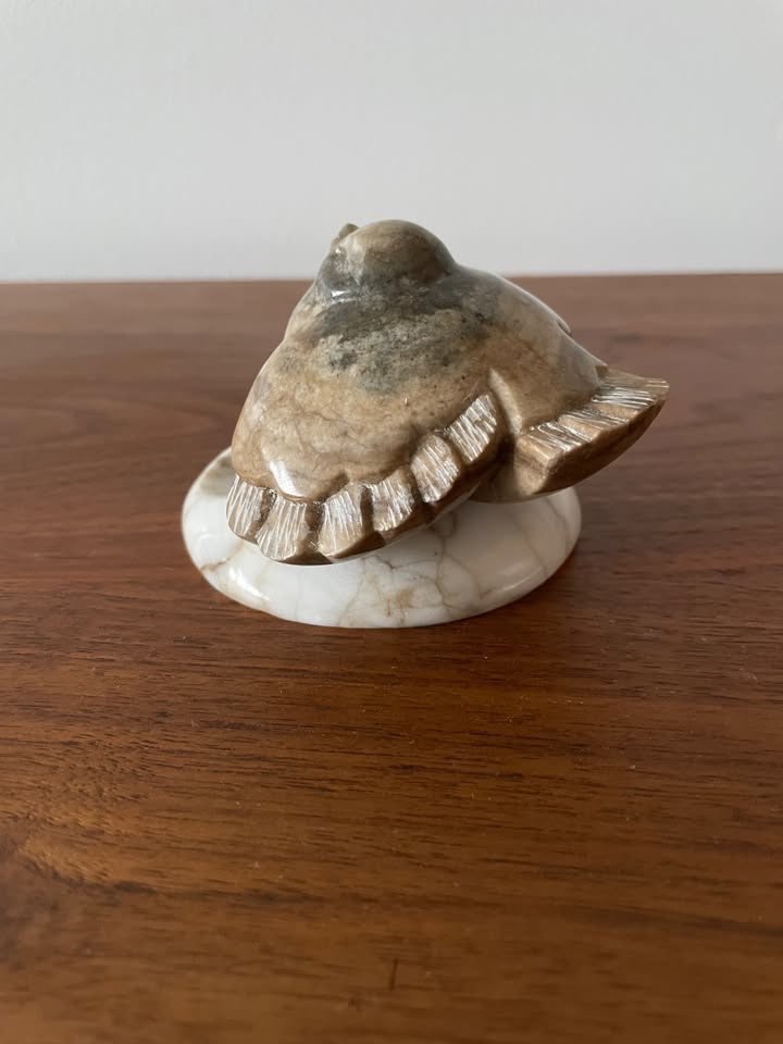 Vintage Soviet Stone Sparrow Sculpture (1980s, Made in USSR) - photo 3