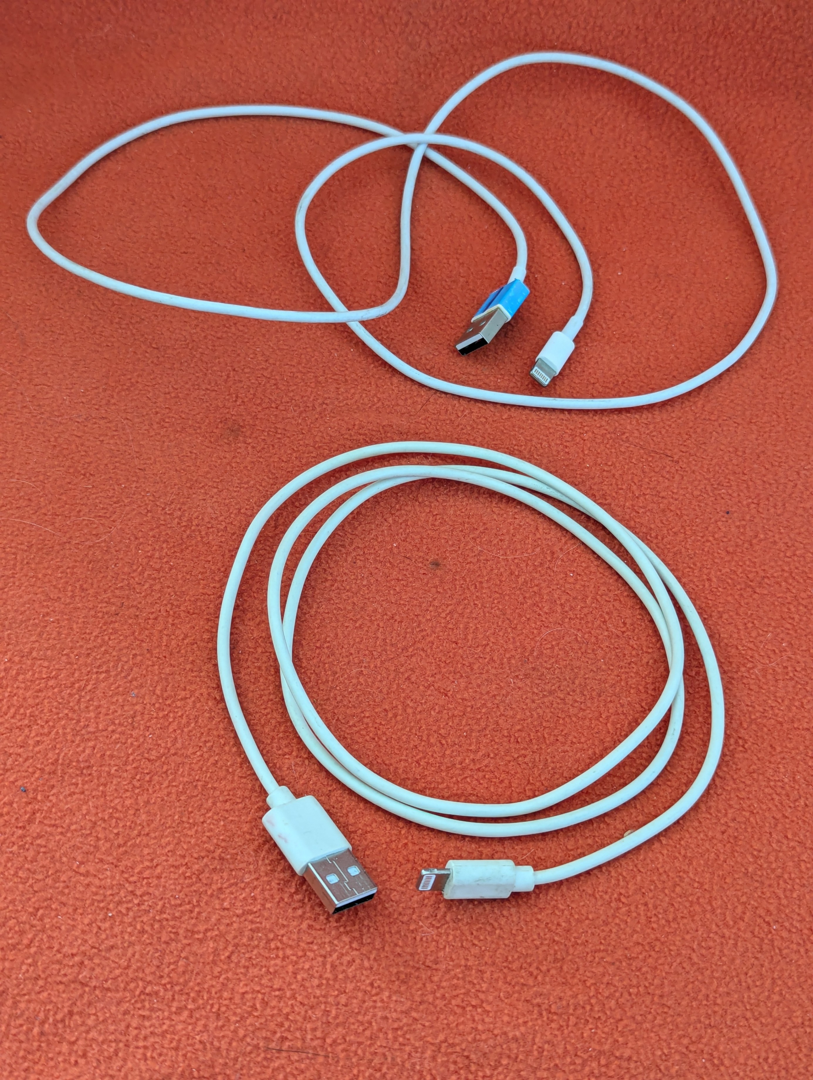 Two 3-foot type A USB to lightning cables