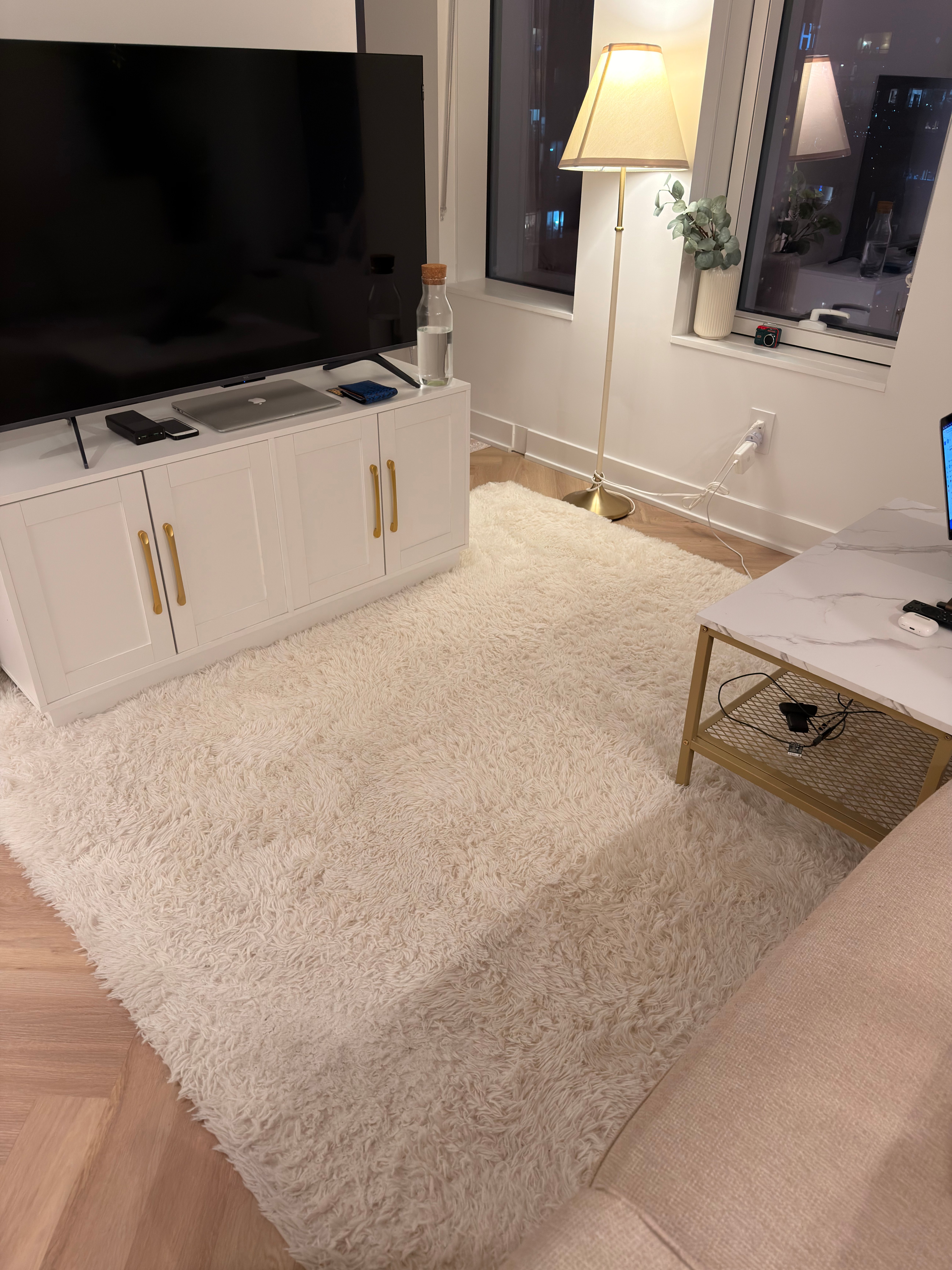 Large Cream White Fluffy Area Rug/Carpet – 6x9 ft - photo 2