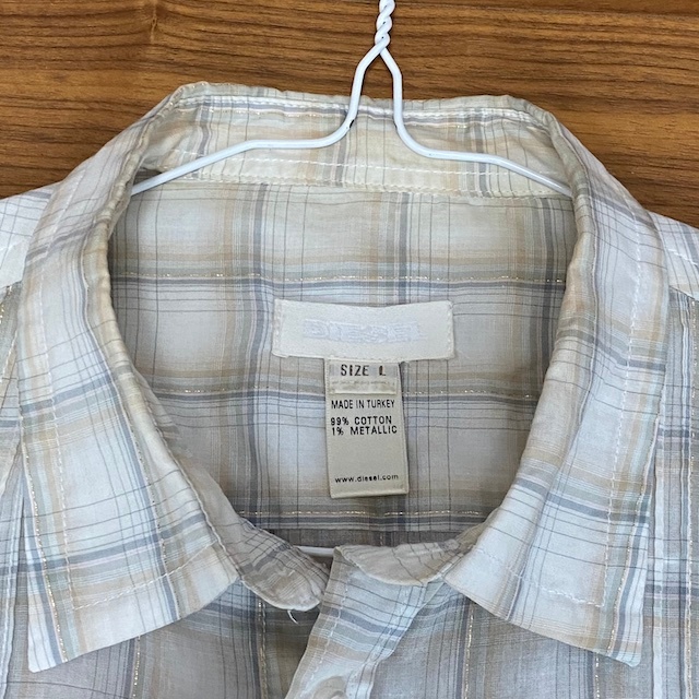 Diesel Men's Plaid Short Sleeve Shirt Size L - photo 2