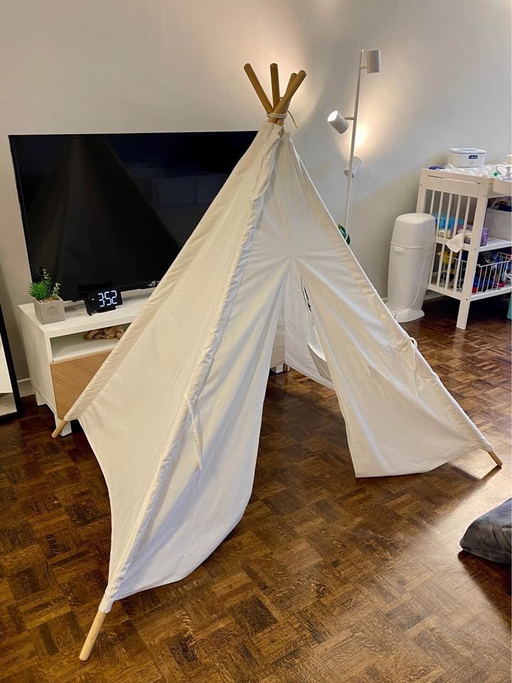 Kids Teepee Canvas Foldable Tent - photo 4