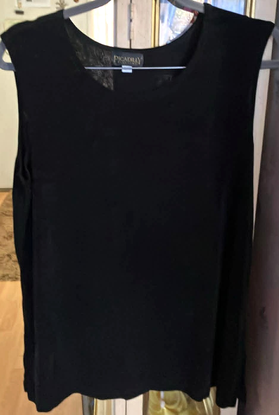 Women Black Stretch Tank Top - Size XL (96% Acetate/5% Spandex)