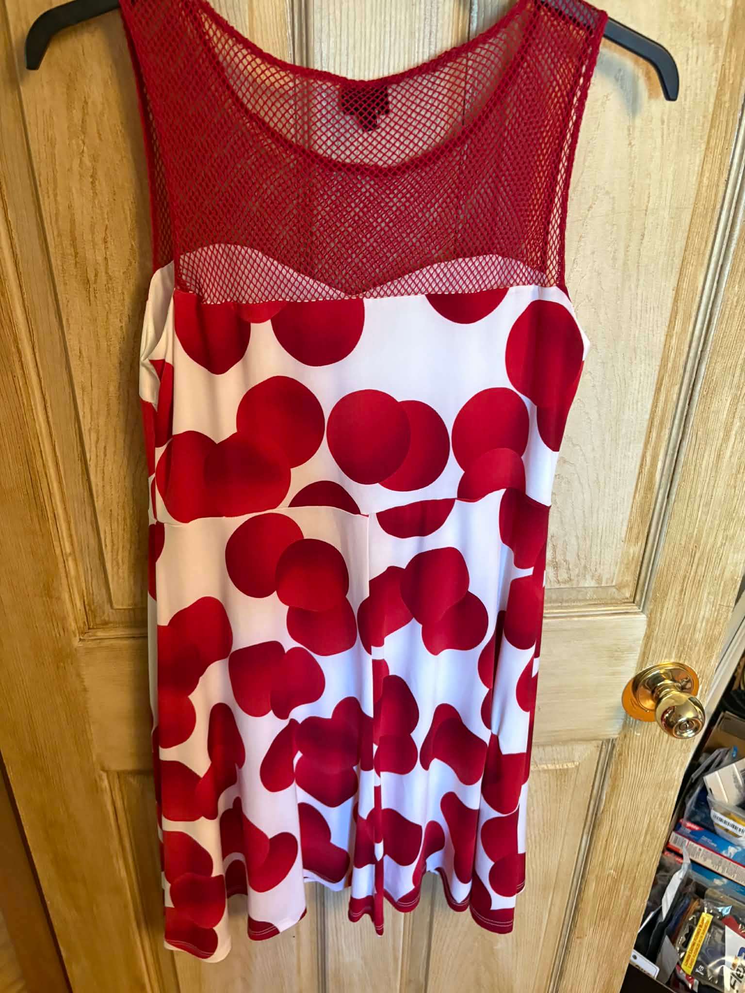 Sz small Crazy Print brand Red & White Polka Dot Dress