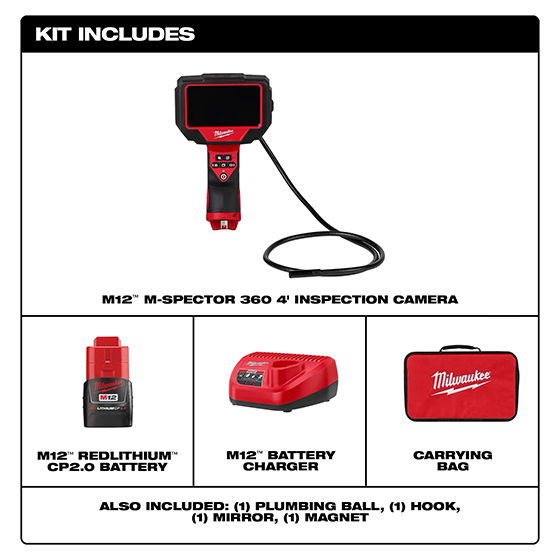 Milwaukee M12 M-Spector Flex 4' Inspection Camera Kit - photo 2