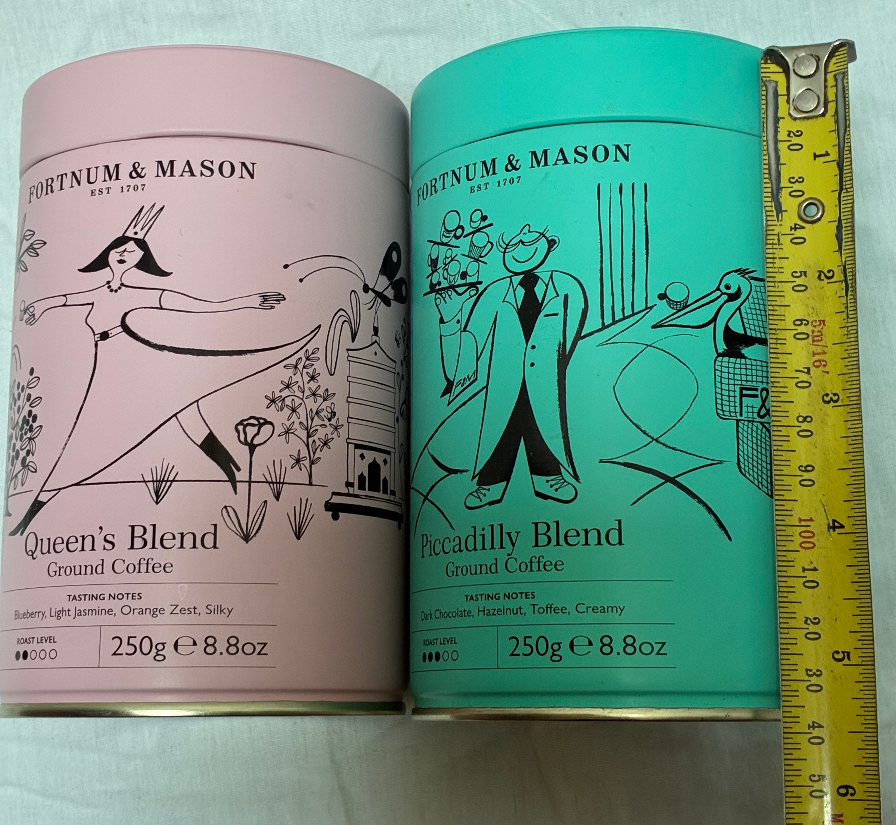 2 Fortnum and Mason Empty Coffee Tins