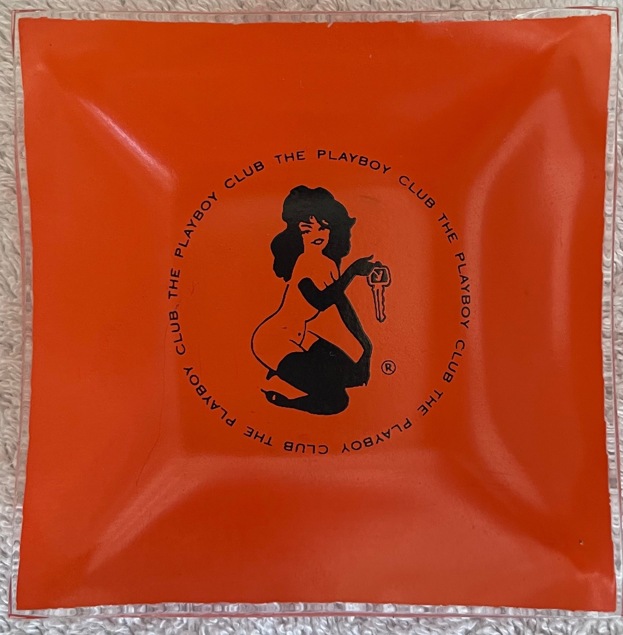 Vintage 1960s Playboy Club Orange Square Femlin Ashtray